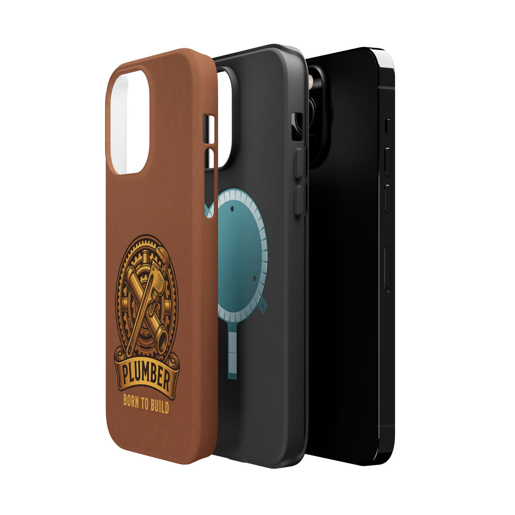Plumber Born to Build Phone Case — Badge Wireless Charging Cover