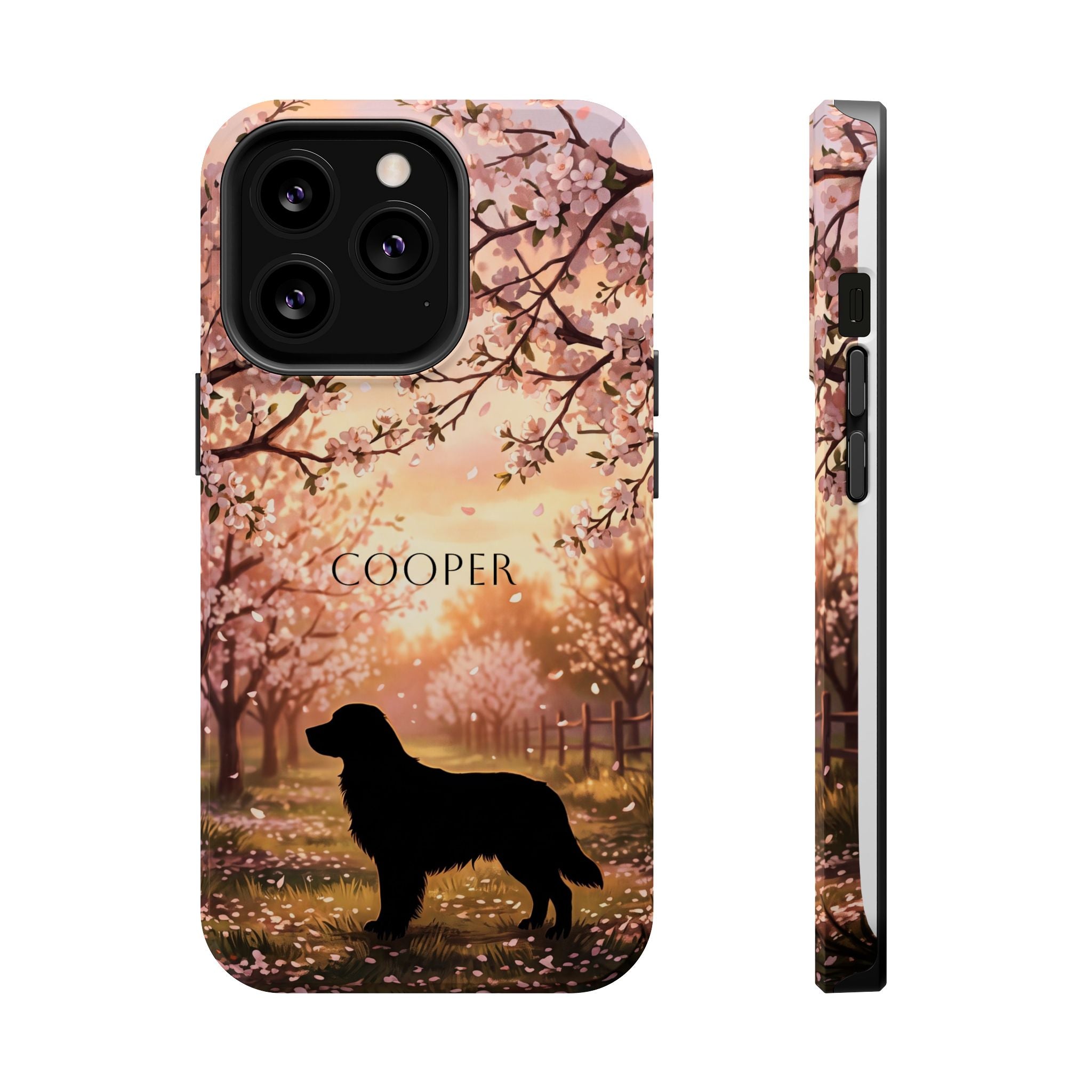 Personalized Golden Retriever Autumn Forest Phone Case — Wireless Charging Cover