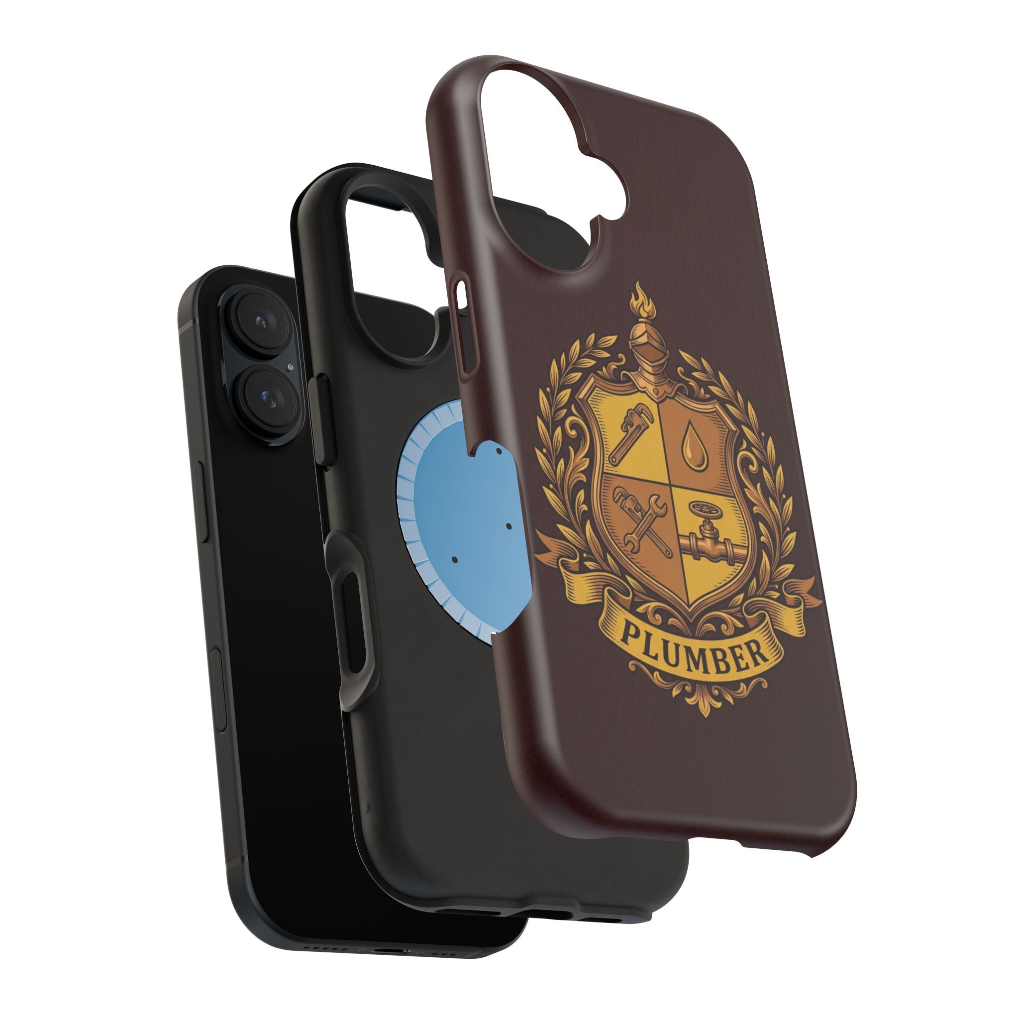 Plumber Crest Phone Case — Heraldic Shield Wireless Charging Cover