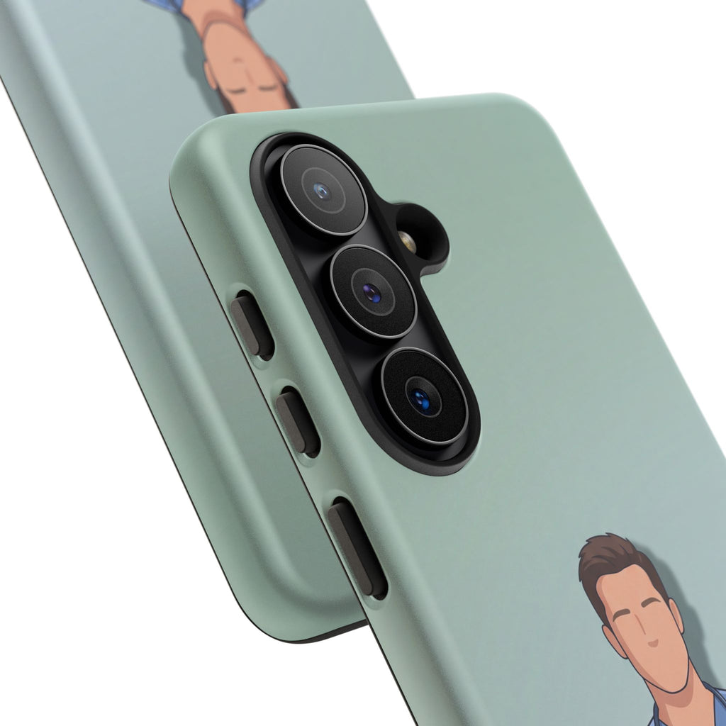 Male Nurse Phone Case | Confident Nurse in Blue Scrubs Illustration | iPhone & Samsung