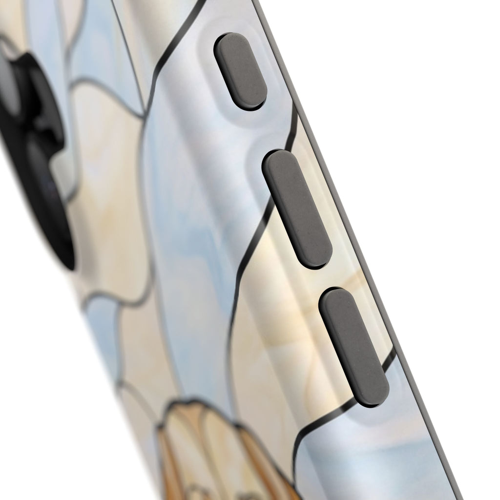 Floral Stained Glass Labrador Phone Case — Tough Magnetic Case with Wireless Charging