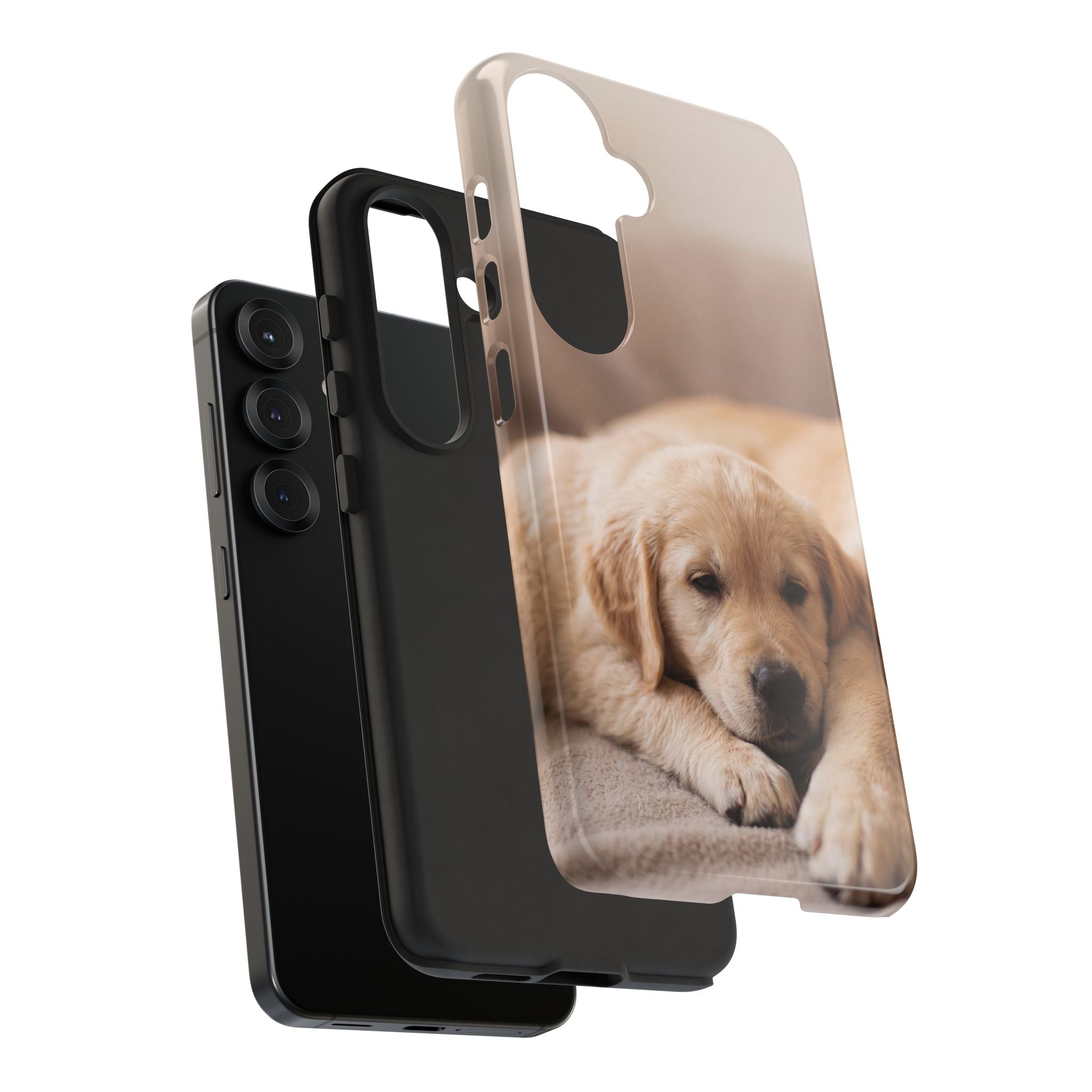 Sleepy Golden Retriever Puppy Phone Case | Cozy Cuddly Puppy Portrait | Samsung & iPhone