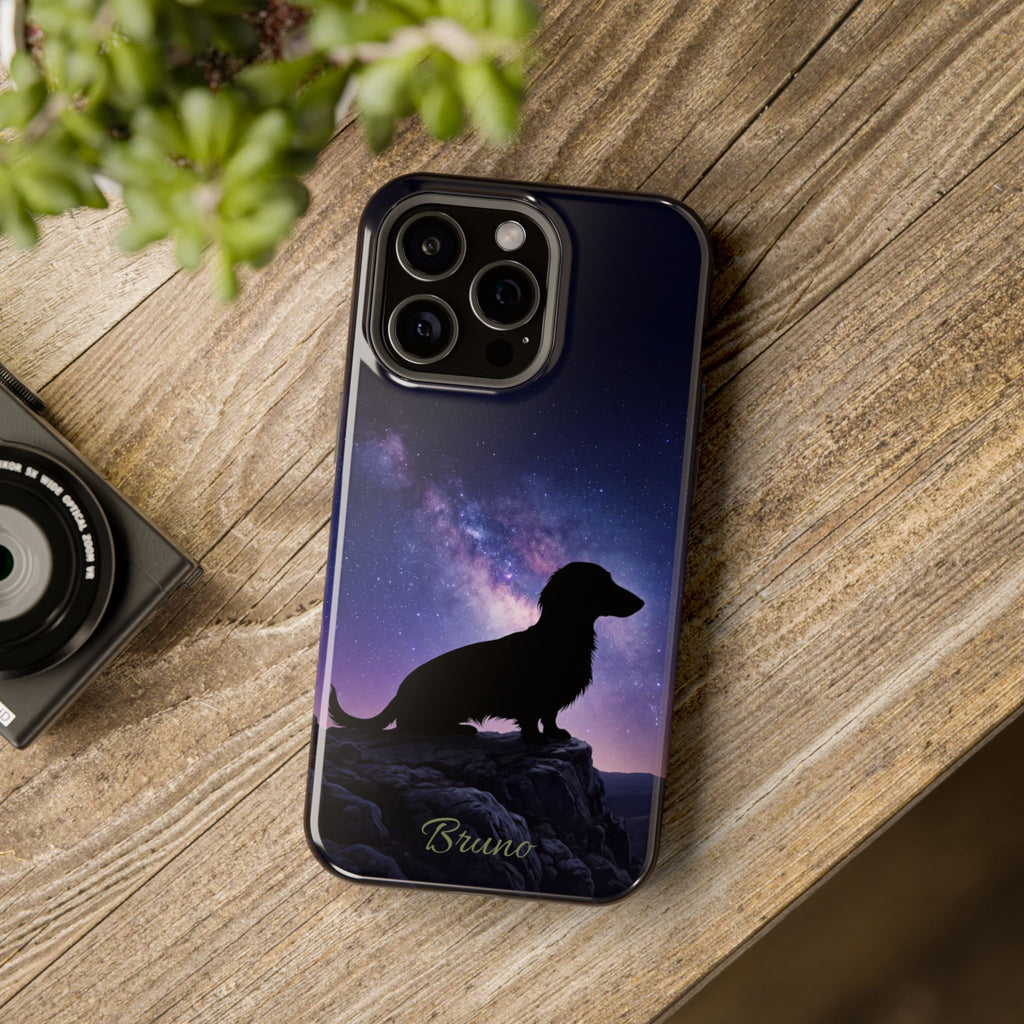 Personalized Dachshund Starry Night Phone Case — Wireless Charging Cover