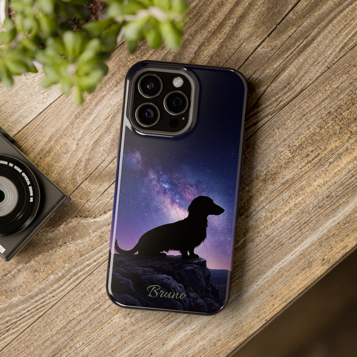 Personalized Dachshund Starry Night Phone Case — Wireless Charging Cover
