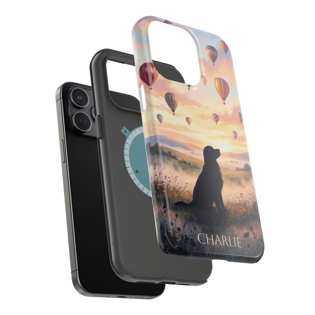 Personalized Golden Retriever Hot Air Balloon Phone Case — Wireless Charging Cover