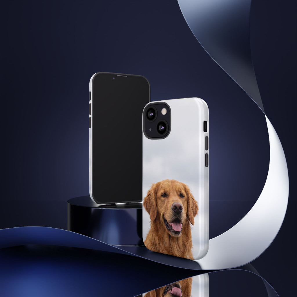 Golden Retriever Portrait Phone Case | Happy Dog Photo on Soft Sky Background | Samsung & iPhone
