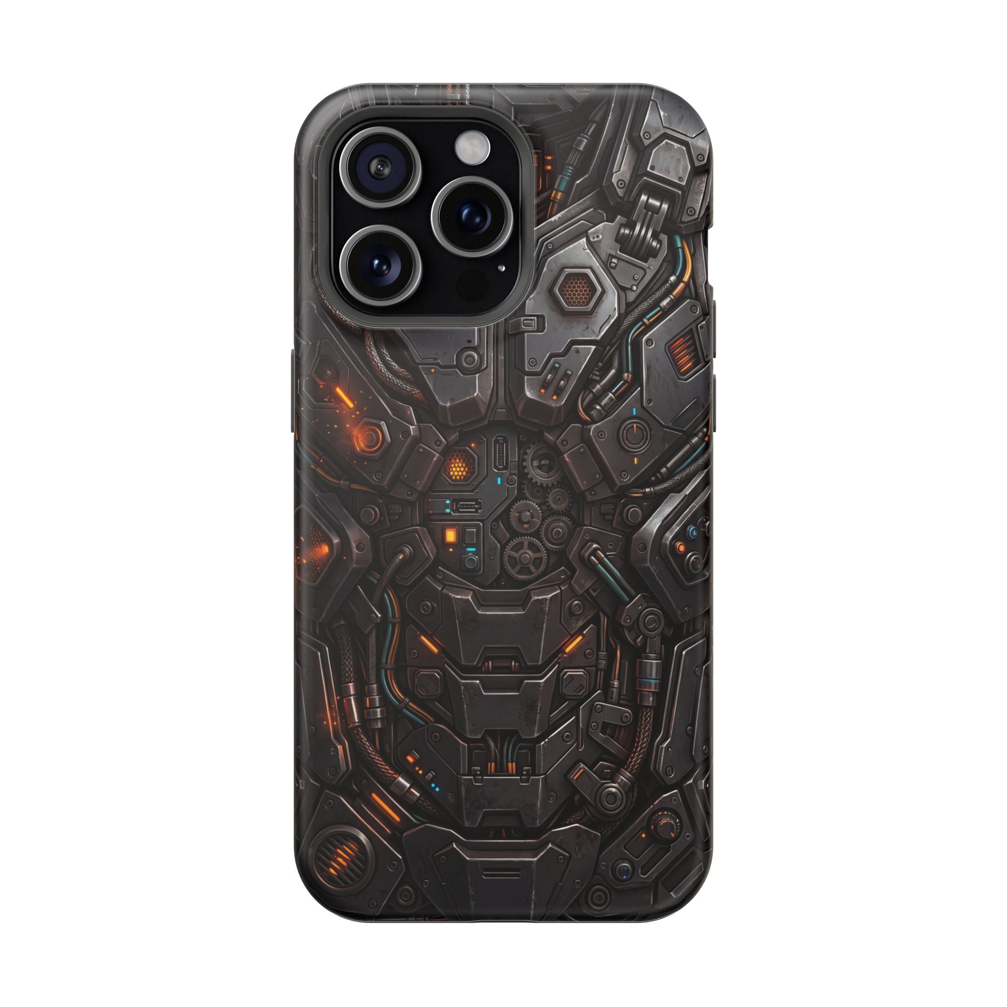 Mech Armor Phone Case — Industrial Circuit Wireless Charging Cover