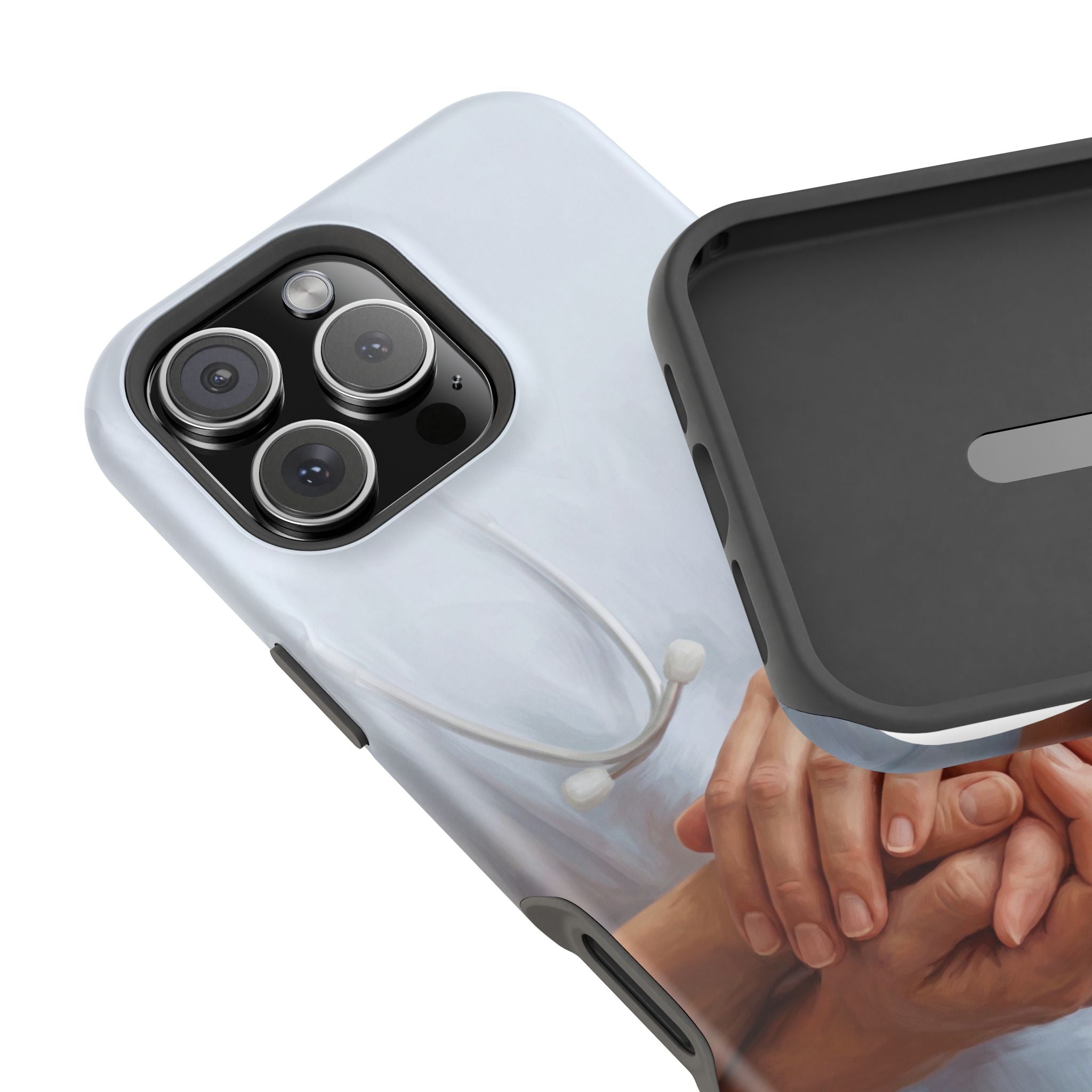Impact-Resistant Phone Case — Caring Hands Wireless Charging Cover