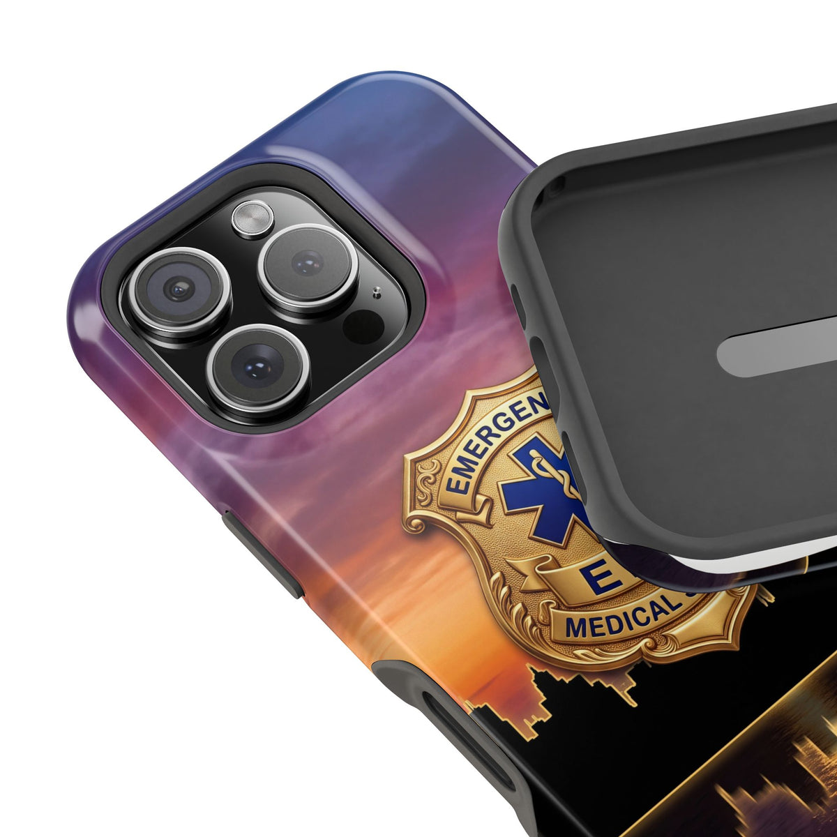 EMS Badge Sunset Skyline Phone Case — Magnetic Wireless Charging Cover