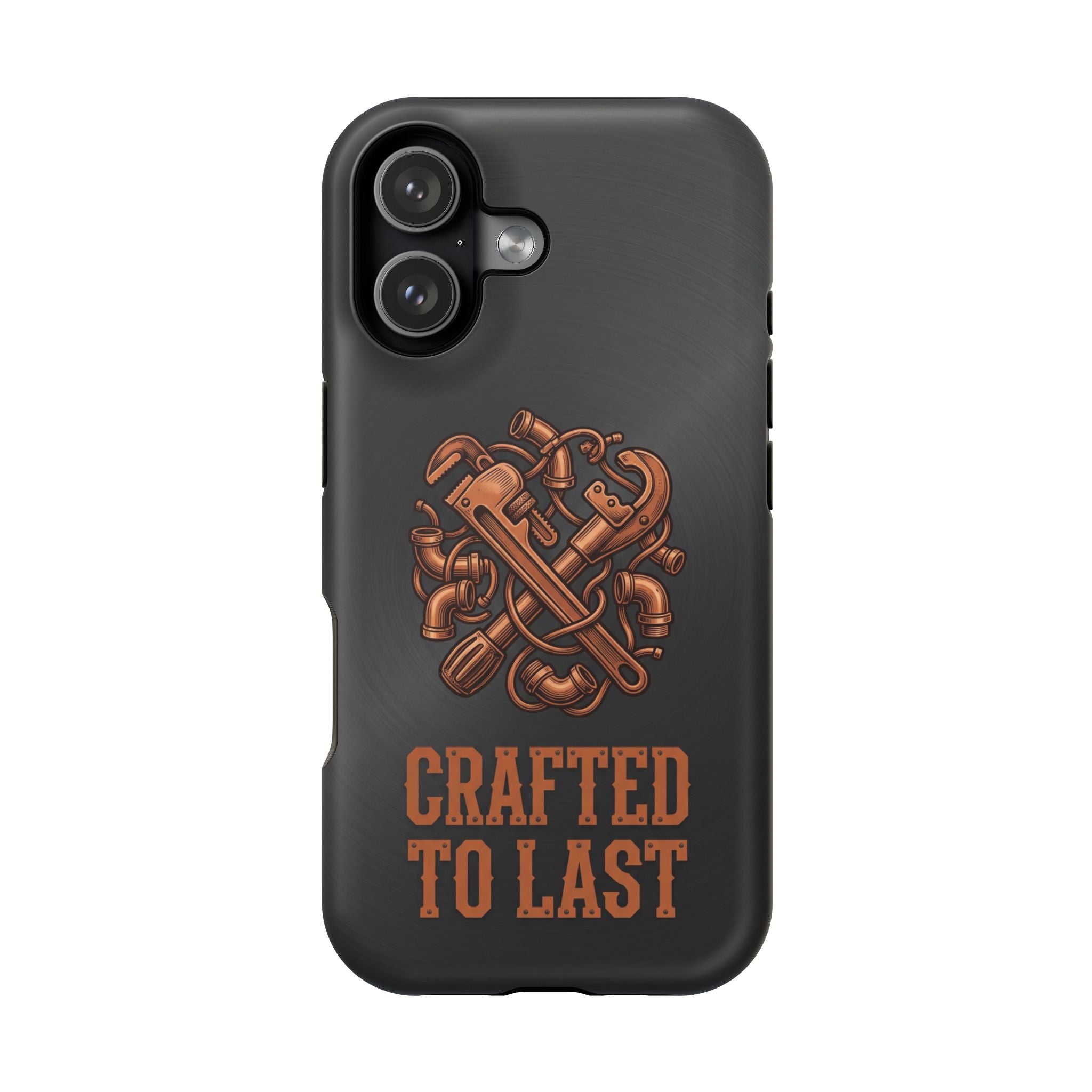 Crafted to Last Phone Case — Crossed Wrenches Wireless Charging Cover
