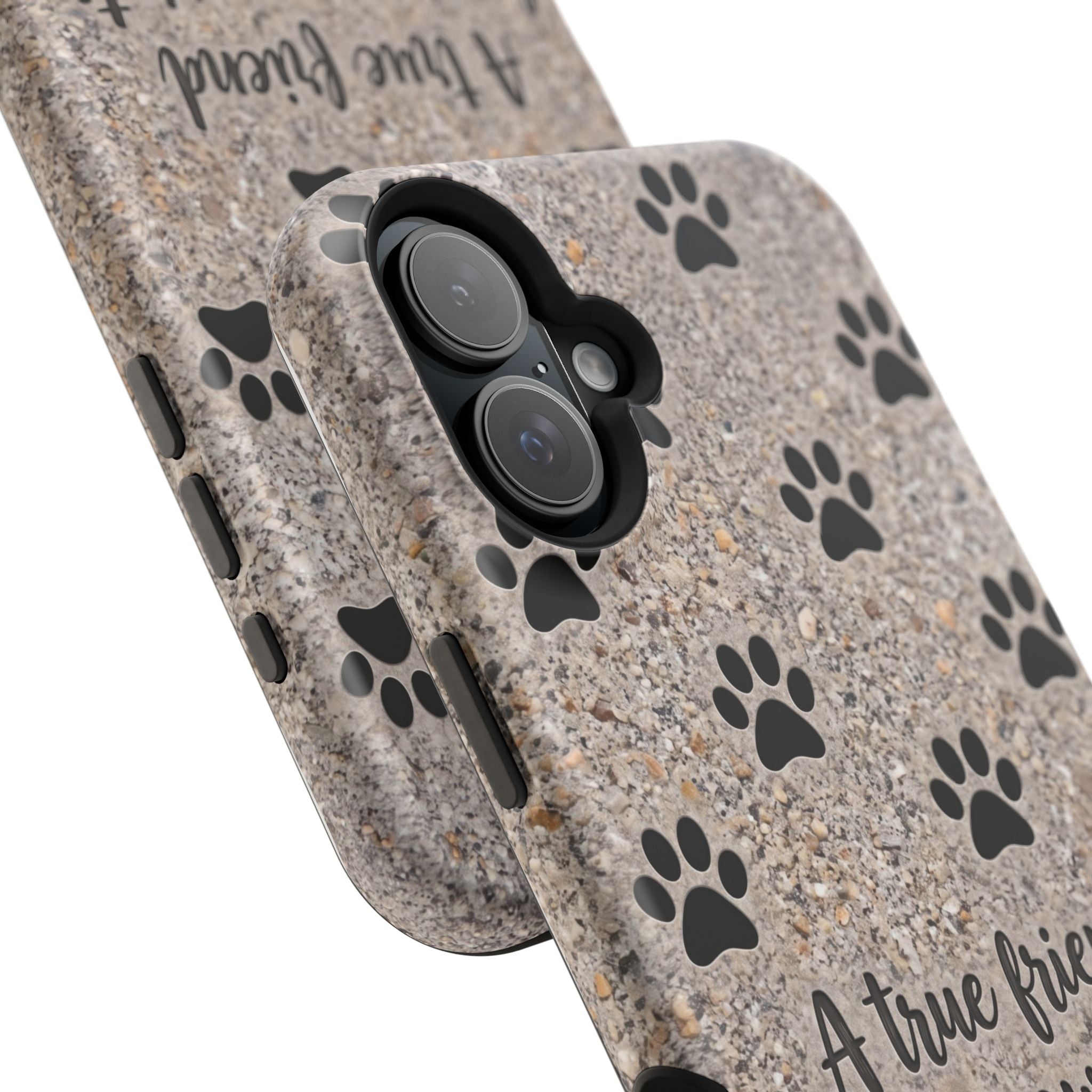 A True Friend Leaves Paw Prints Phone Case — Impact-Resistant Wireless Charging Cover