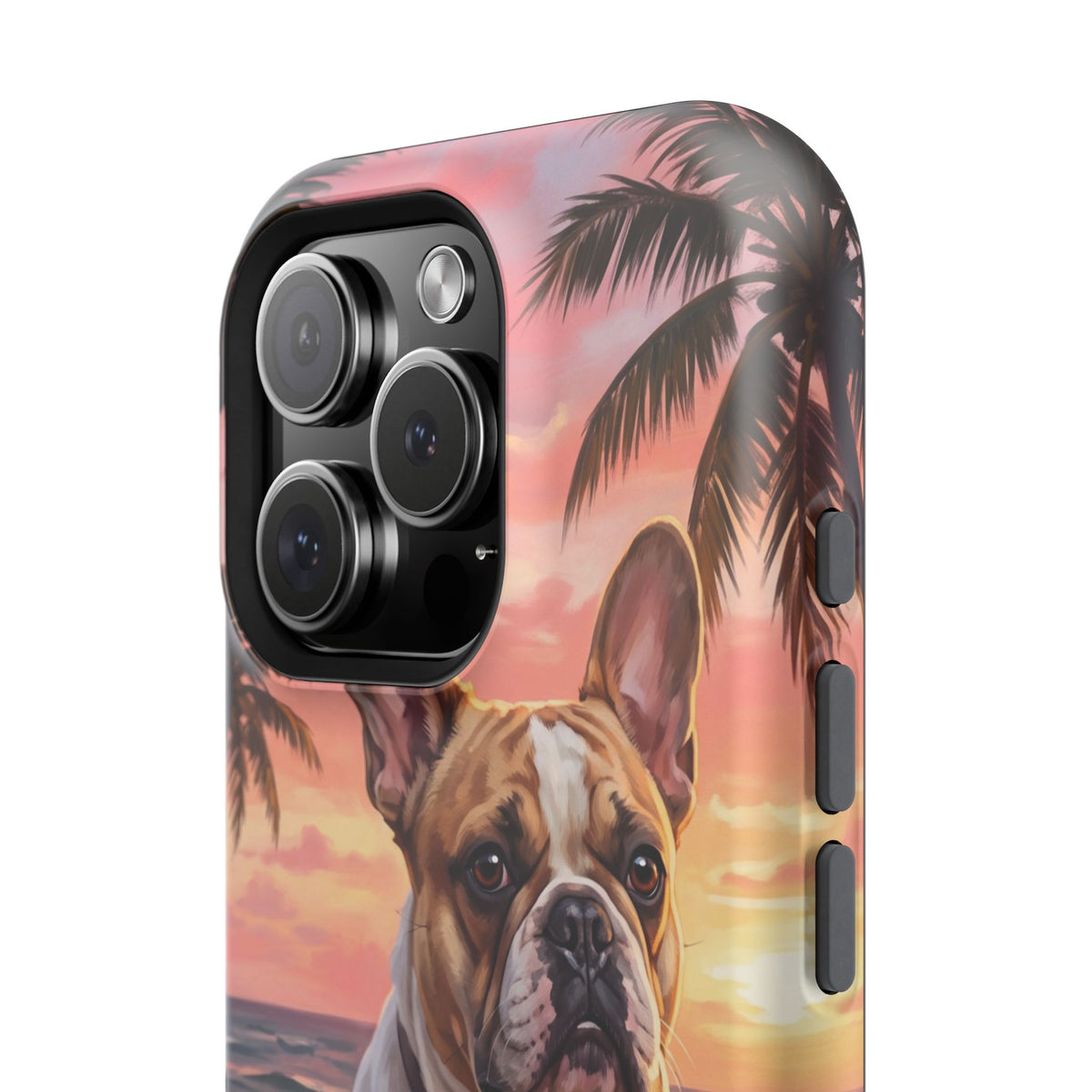 Personalized French Bulldog Beach Portrait Phone Case — Wireless Charging Cover