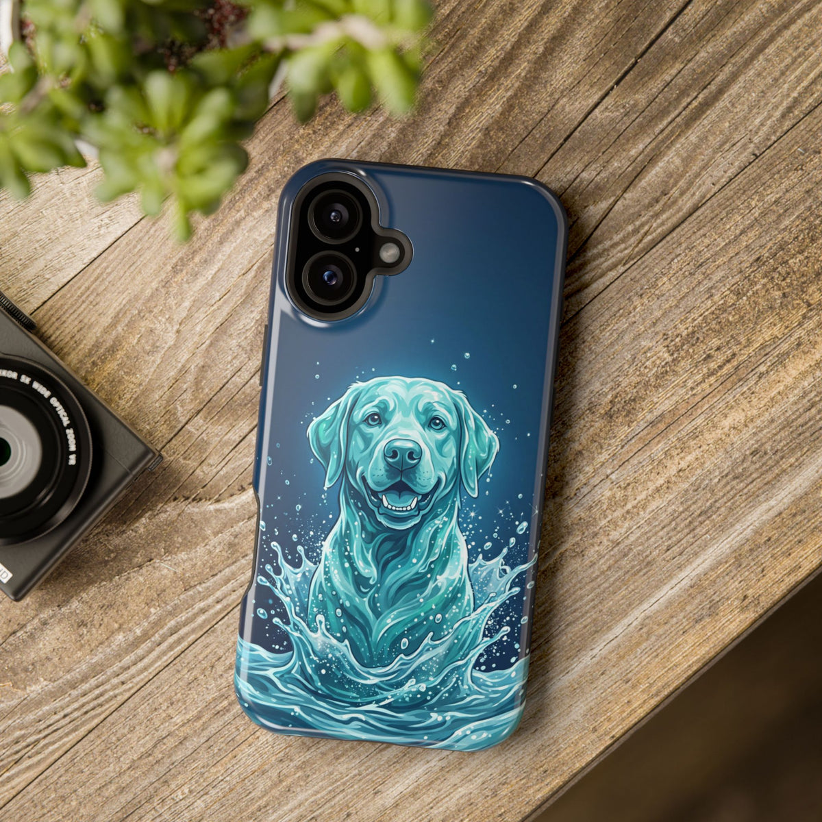 Water Splash Labrador Phone Case — Tough Magnetic Case with Wireless Charging
