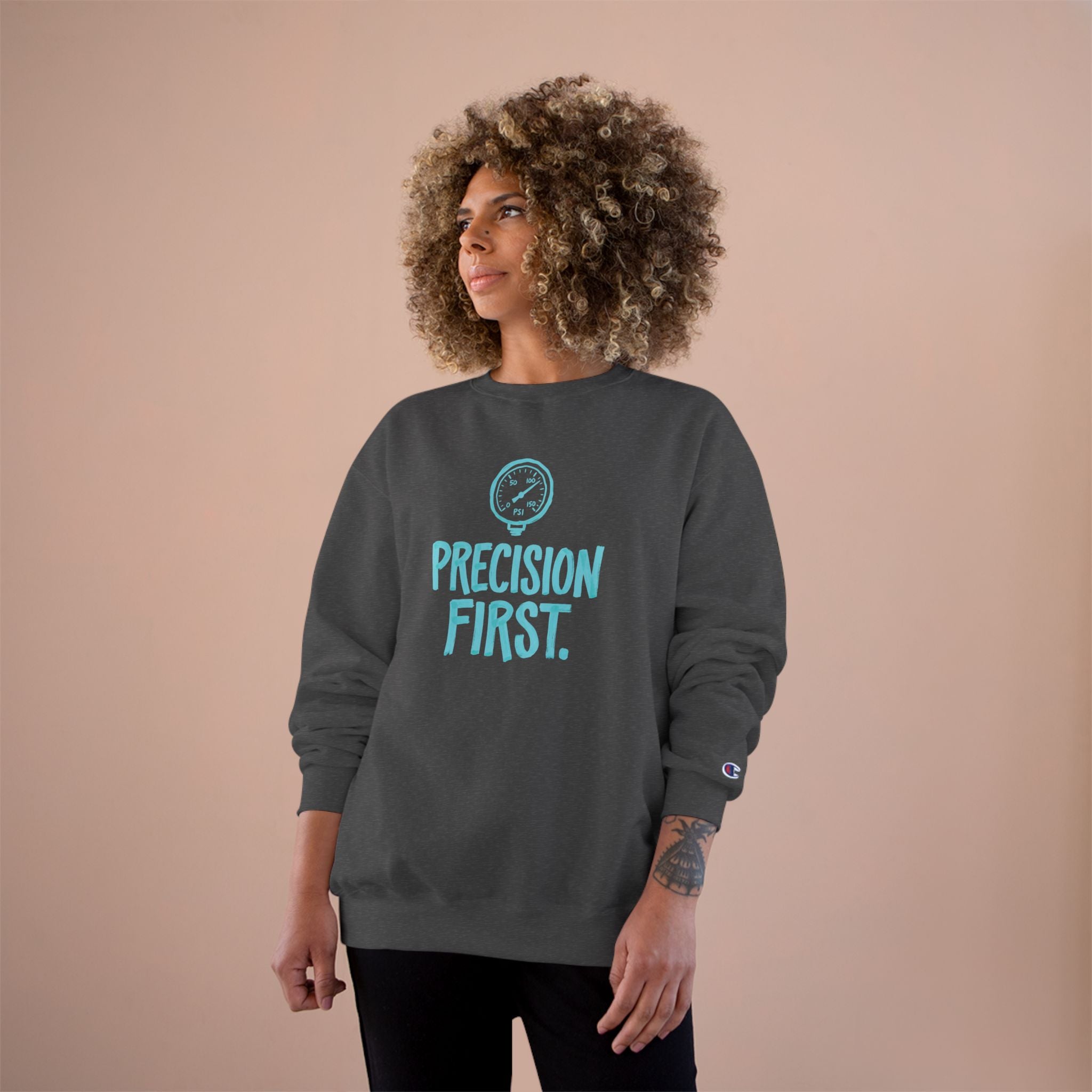 Precision First Plumber Sweatshirt | Funny Plumber Gift Crewneck