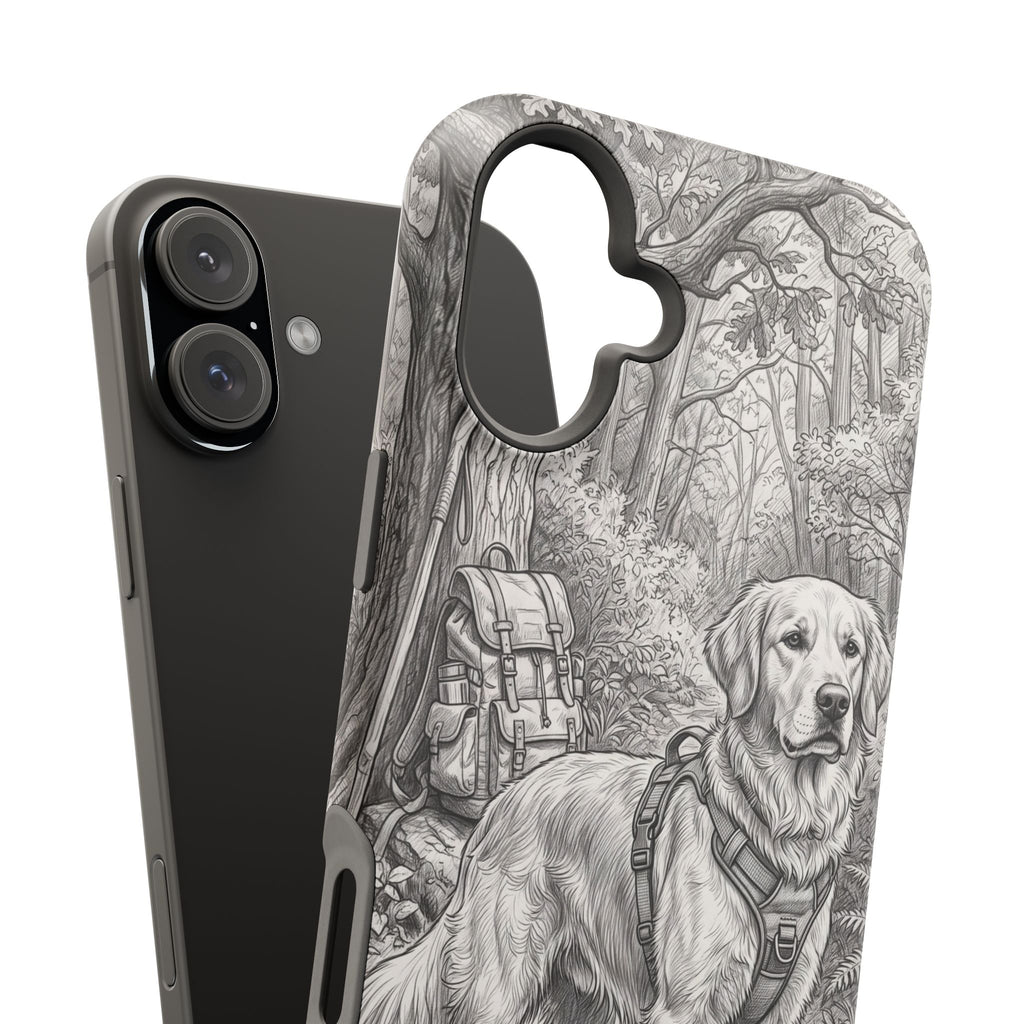 Personalized Golden Retriever Woodland Trail Phone Case — Wireless Charging Cover