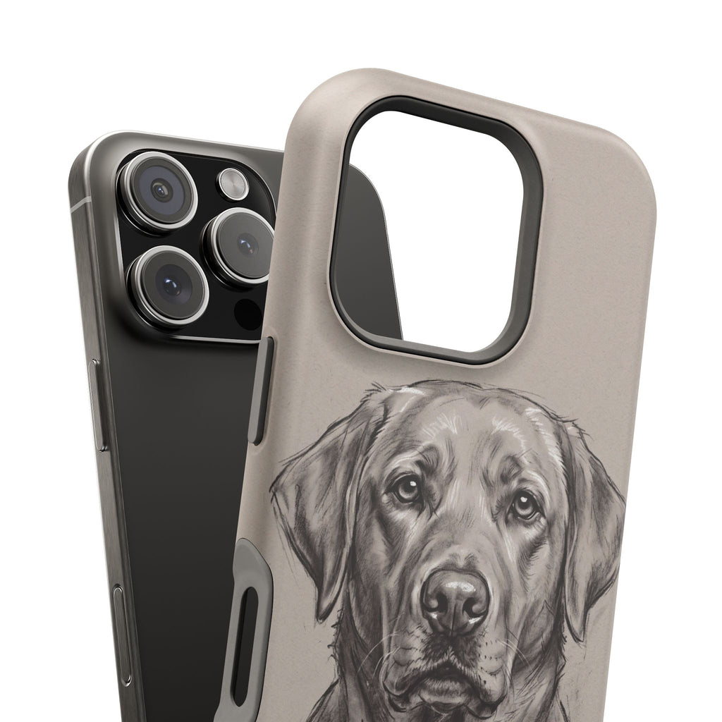 Charcoal Sketch Labrador Phone Case — Tough Magnetic Case with Wireless Charging