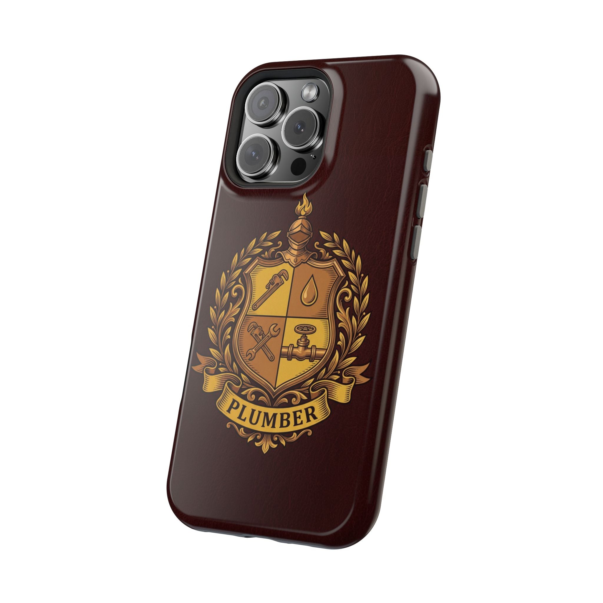 Plumber Crest Phone Case — Heraldic Shield Wireless Charging Cover