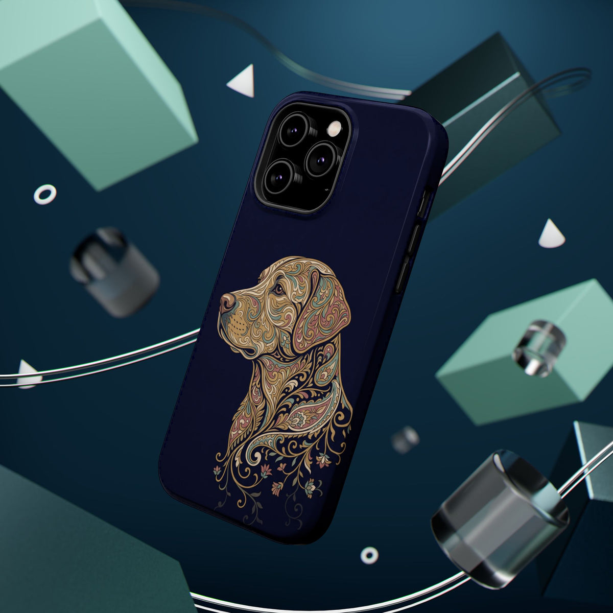 Paisley Labrador Phone Case — Tough Magnetic Case with Wireless Charging