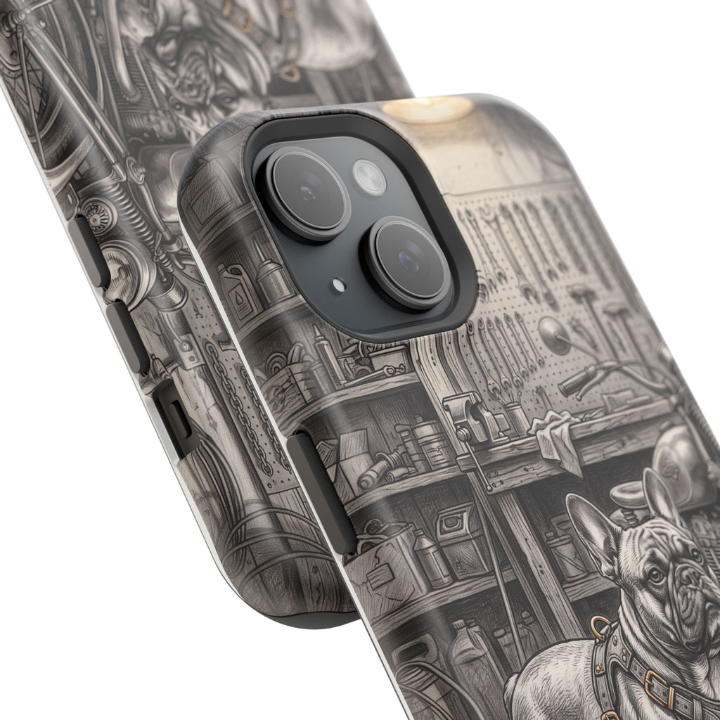 Personalized French Bulldog Vintage Street Phone Case — Wireless Charging Cover