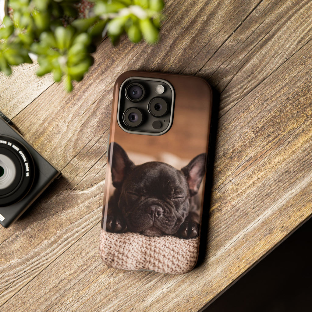 Sleeping French Bulldog Phone Case | Cozy Frenchie Resting on Blanket | iPhone & Samsung