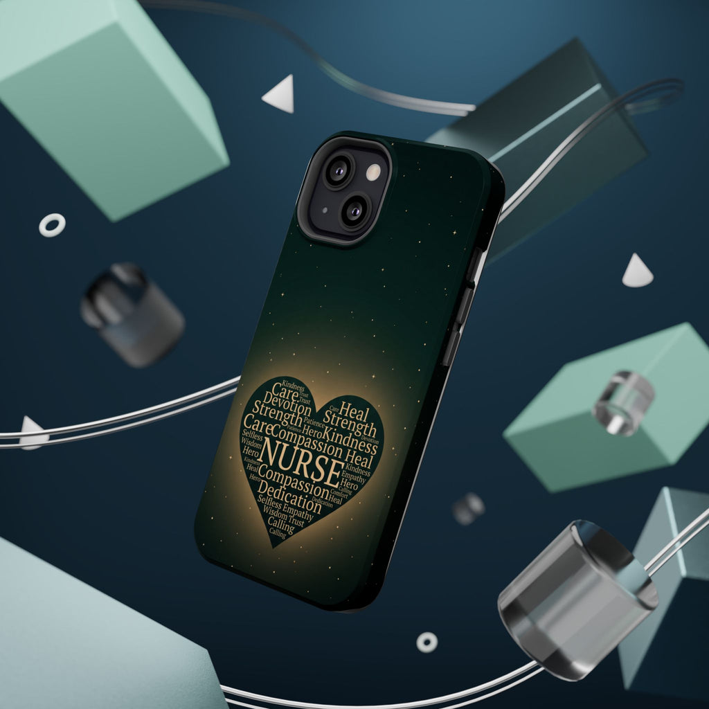 Nurse Heart Word and Art Phone Case — Impact-Resistant Wireless Charging Cover