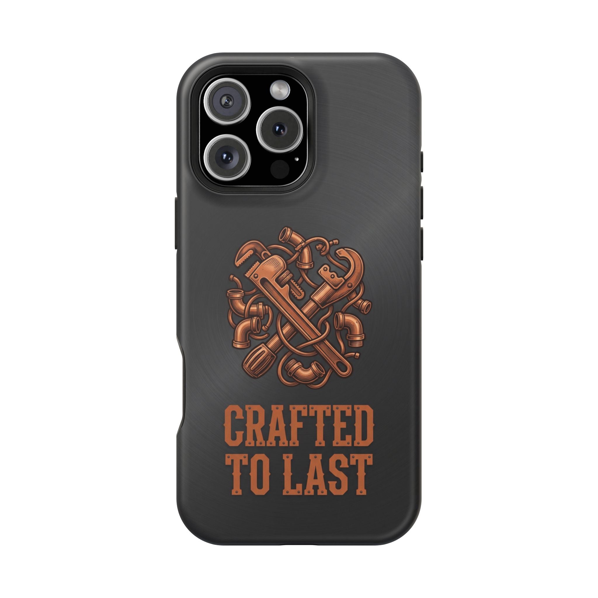 Crafted to Last Phone Case — Crossed Wrenches Wireless Charging Cover