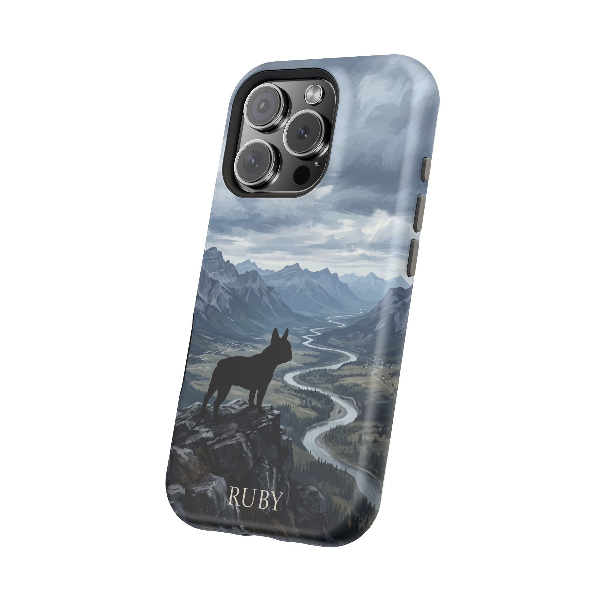 Personalized French Bulldog Mountain Valley Phone Case — Wireless Charging Cover