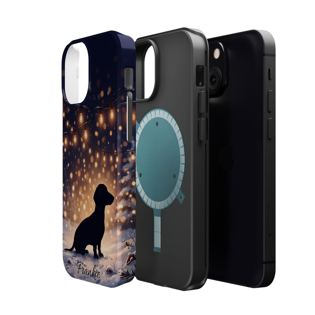 Personalized Dachshund Golden Sparks Phone Case — Wireless Charging Cover