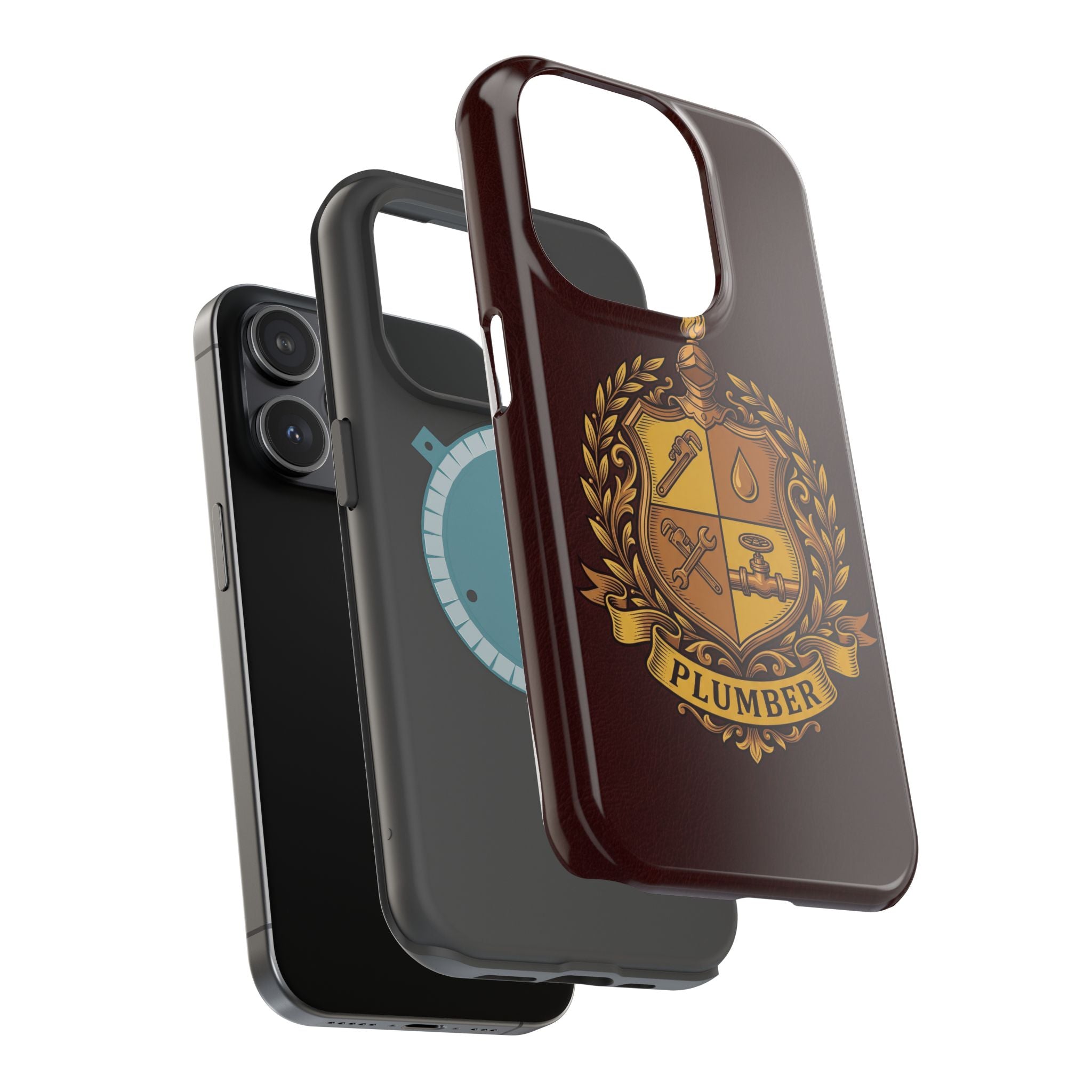 Plumber Crest Phone Case — Heraldic Shield Wireless Charging Cover
