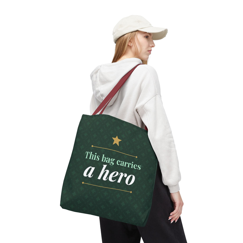 This Bag Carries a Hero Tote | Nurse Gift Tote Bag | Essential Worker Appreciation Gift | Premium Polyester Carry-All