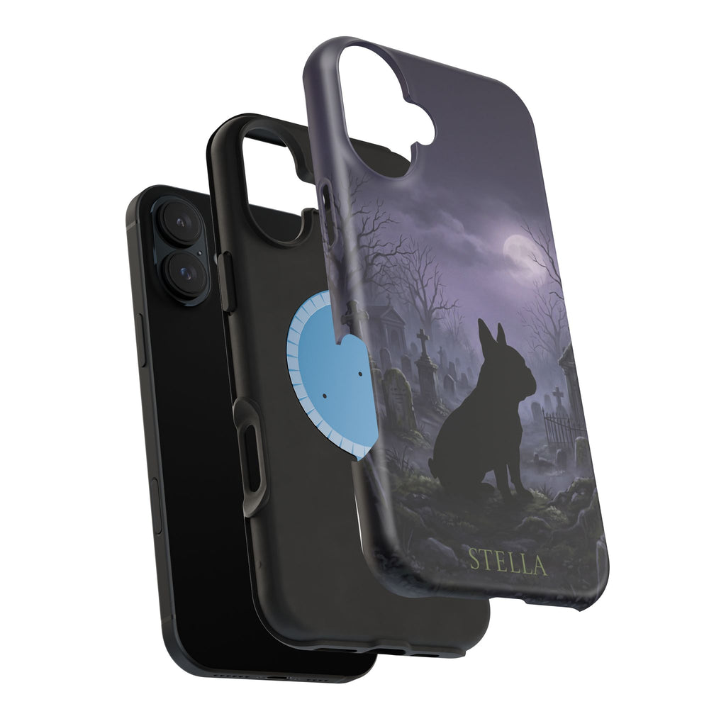 Personalized French Bulldog Moonlit Graveyard Phone Case — Wireless Charging Cover