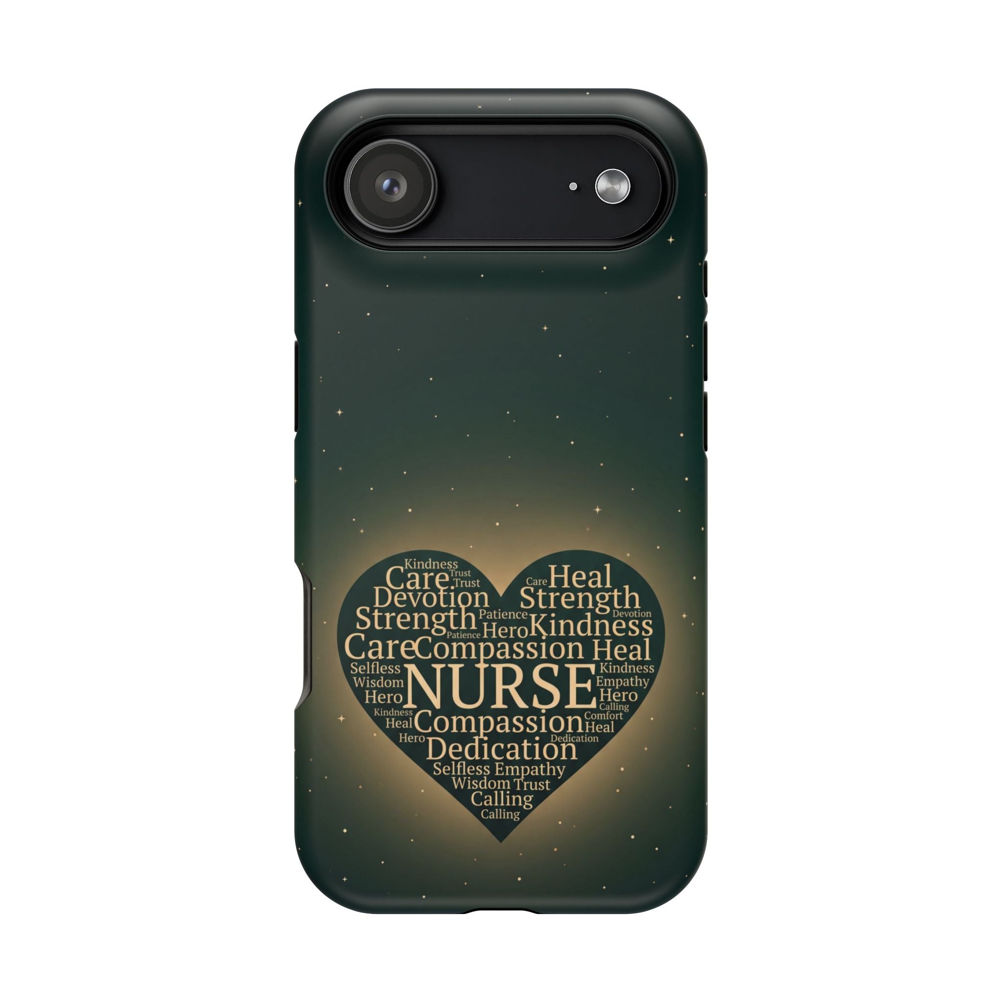 Nurse Heart Word and Art Phone Case — Impact-Resistant Wireless Charging Cover