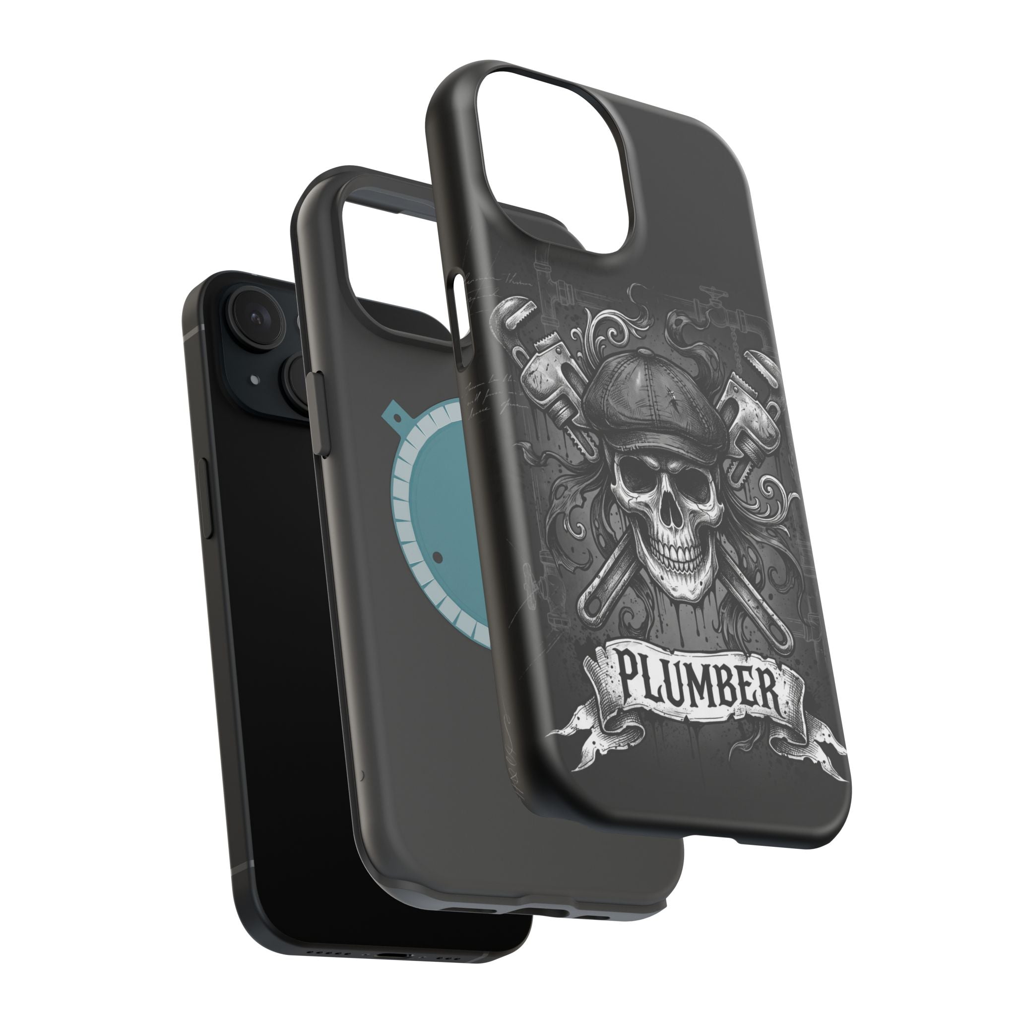 Skull & Wrenches Plumber Phone Case — Wireless Charging Cover