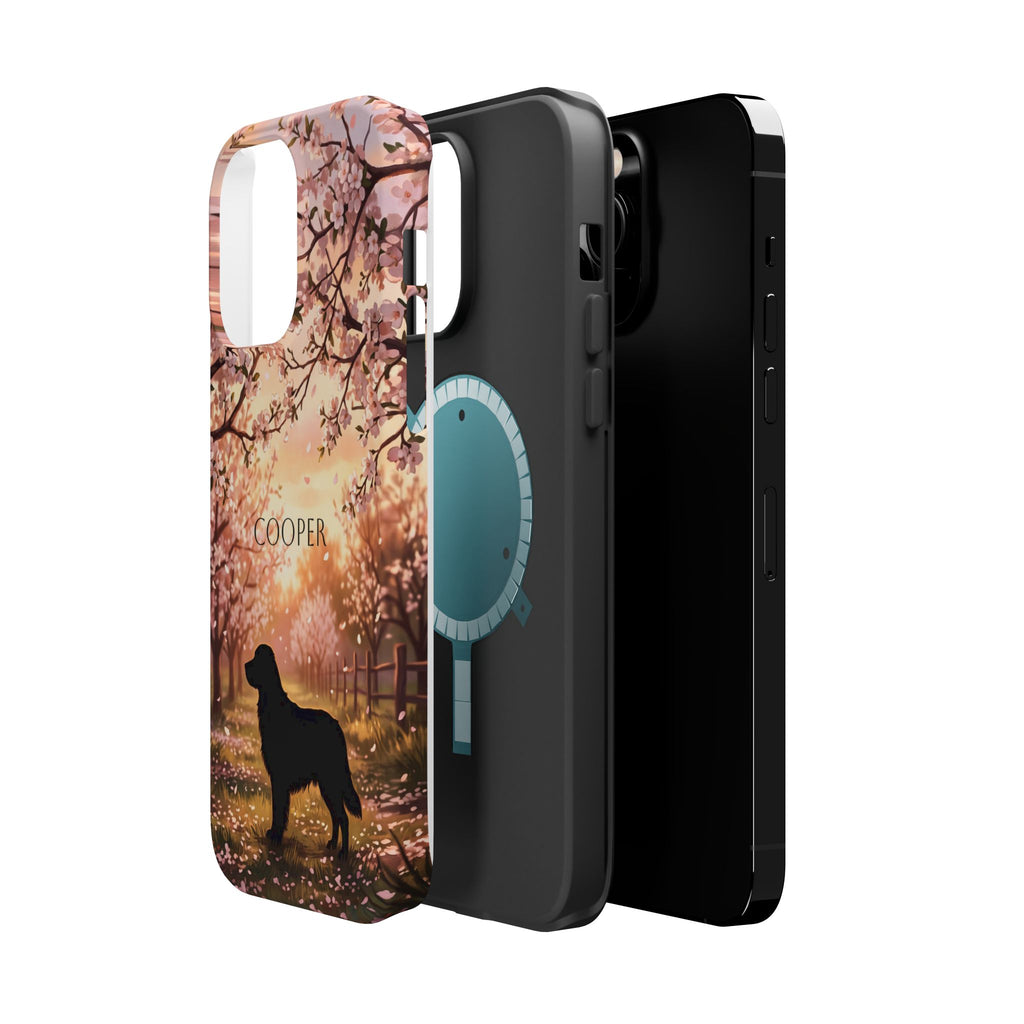 Personalized Golden Retriever Autumn Forest Phone Case — Wireless Charging Cover