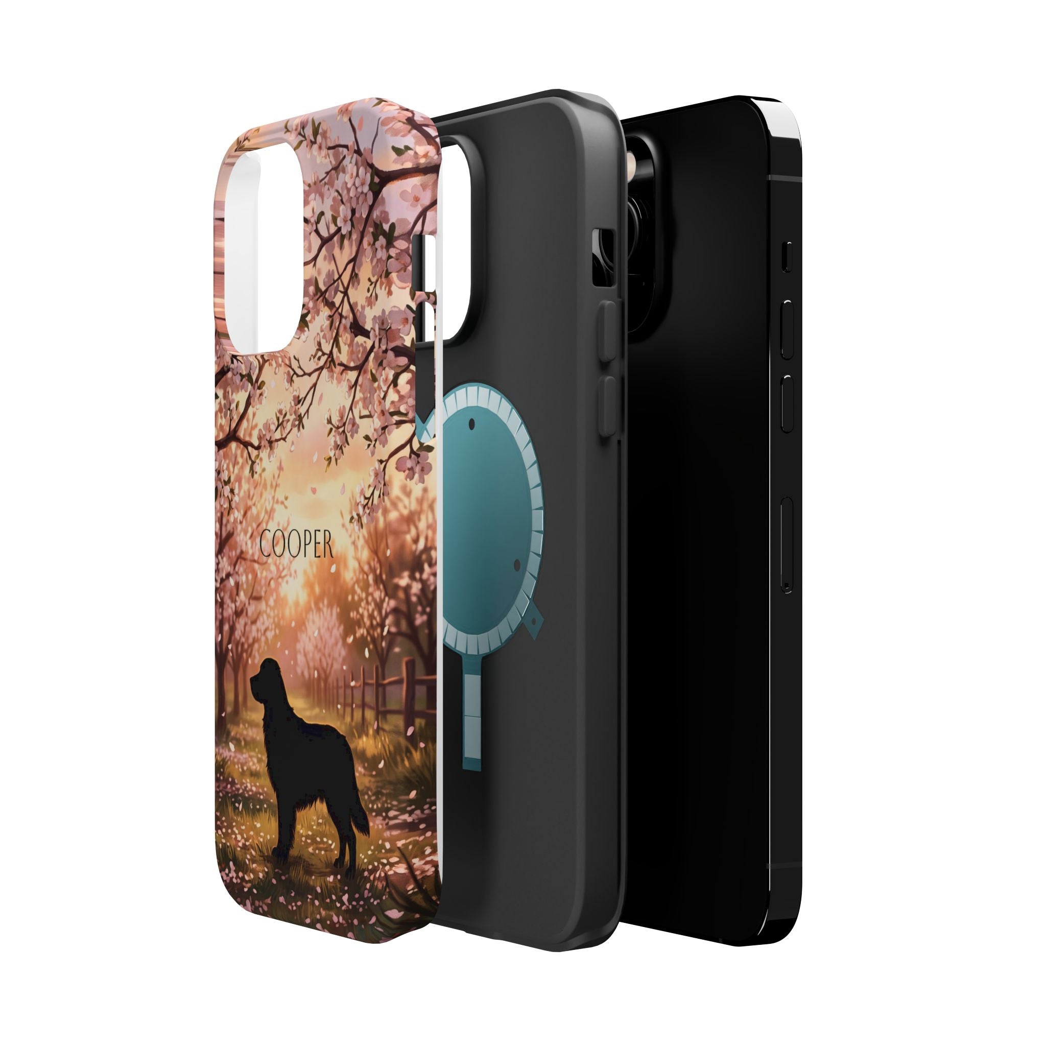 Personalized Golden Retriever Autumn Forest Phone Case — Wireless Charging Cover