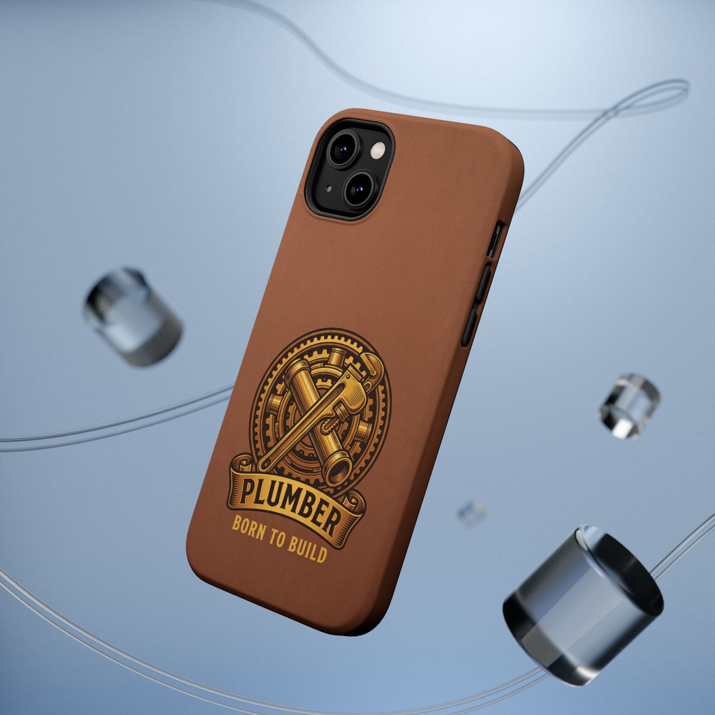 Plumber Born to Build Phone Case — Badge Wireless Charging Cover