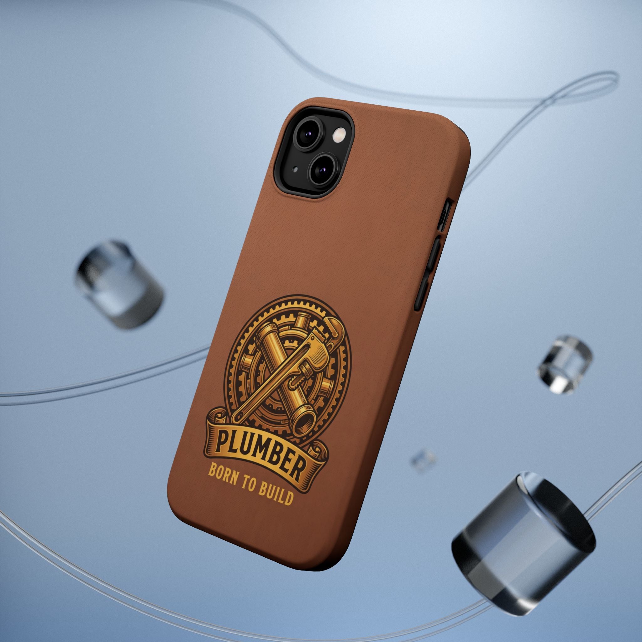 Plumber Born to Build Phone Case — Badge Wireless Charging Cover