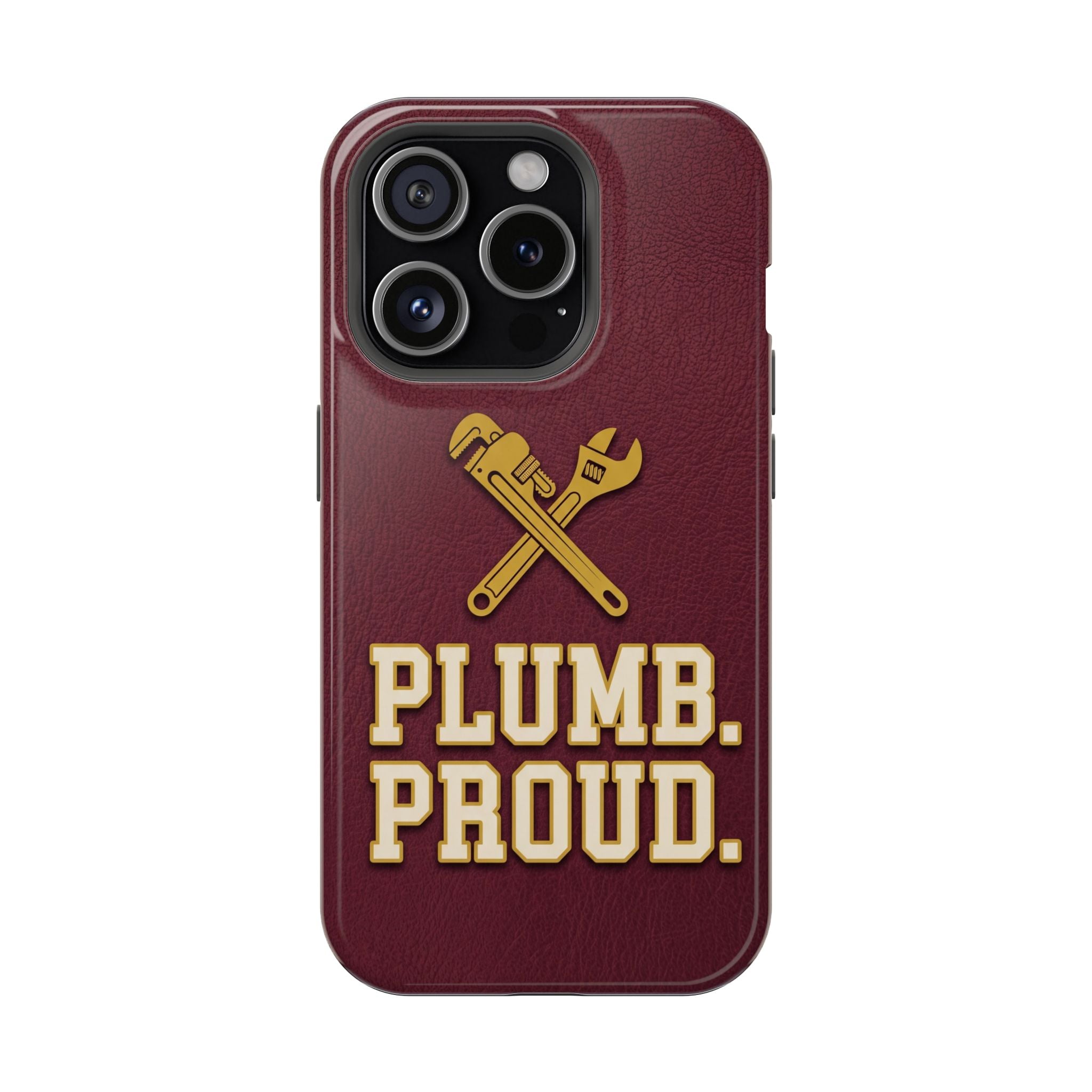 Plumb. Proud. Phone Case — Crossed Wrenches Wireless Charging Cover