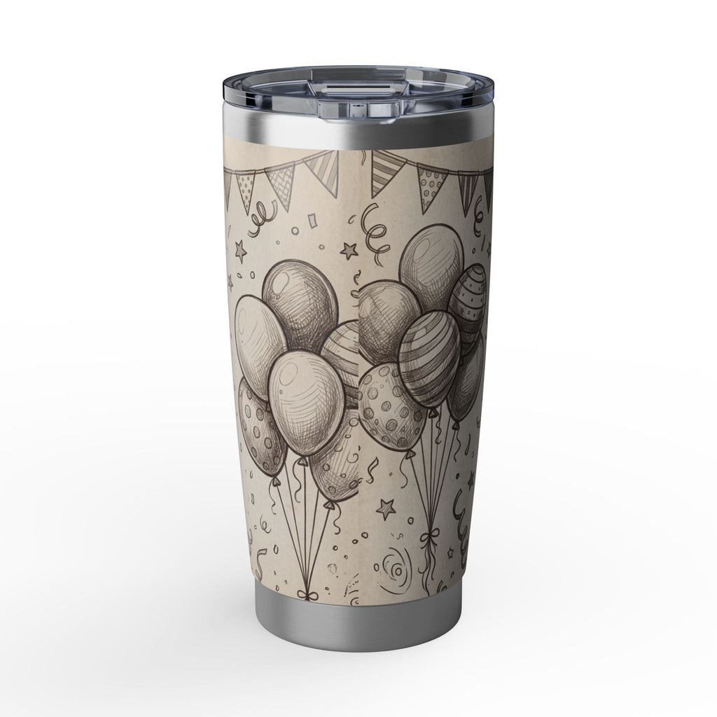 Birthday Frenchie Stainless Tumbler — 20 oz Personalized Travel Mug with Party Design