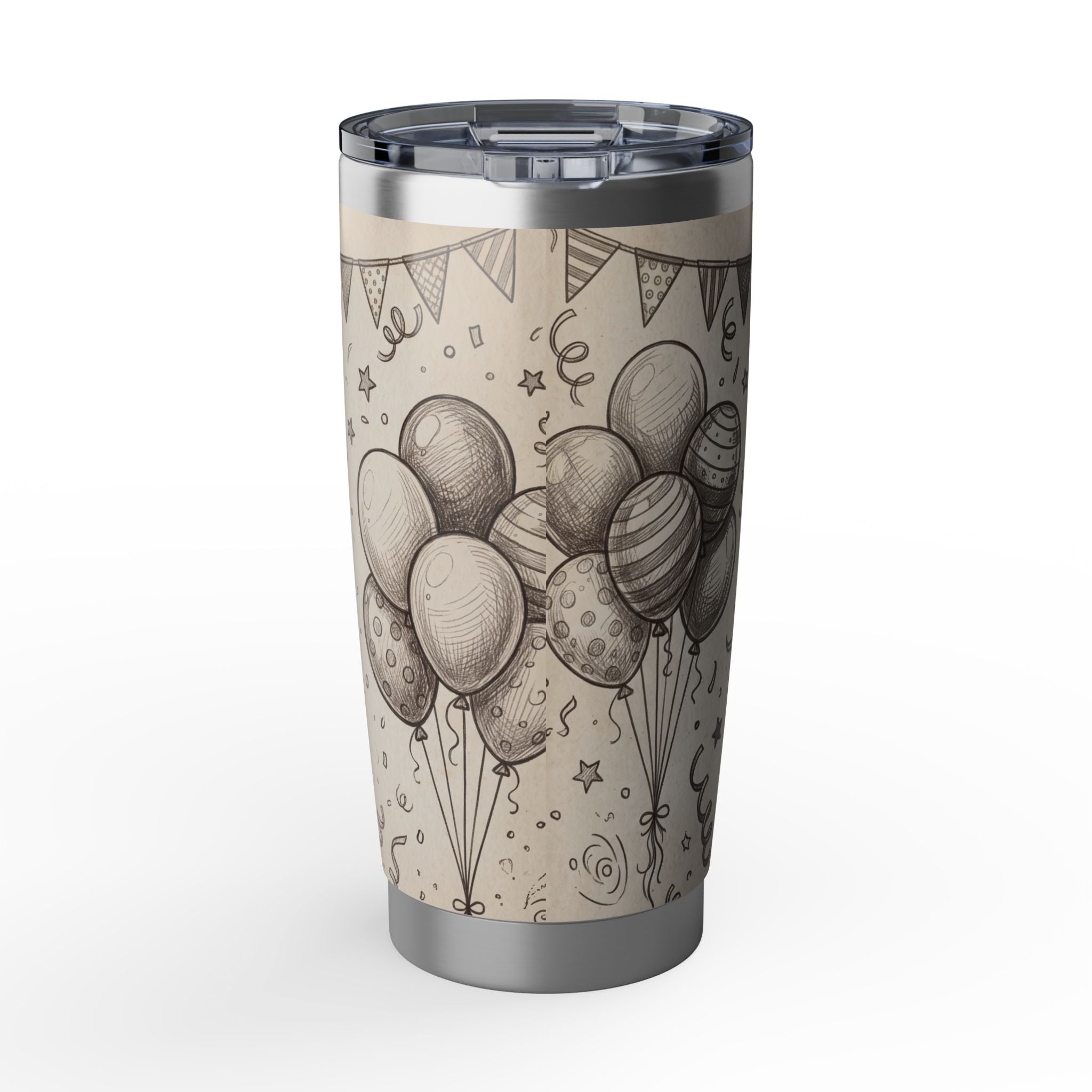 Birthday Frenchie Stainless Tumbler — 20 oz Personalized Travel Mug with Party Design