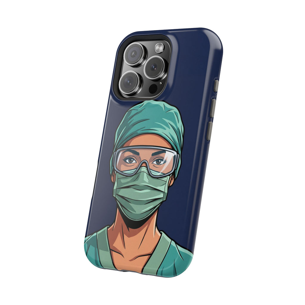 Bold Nurse Portrait Phone Case — Magnetic Wireless Charging Cover