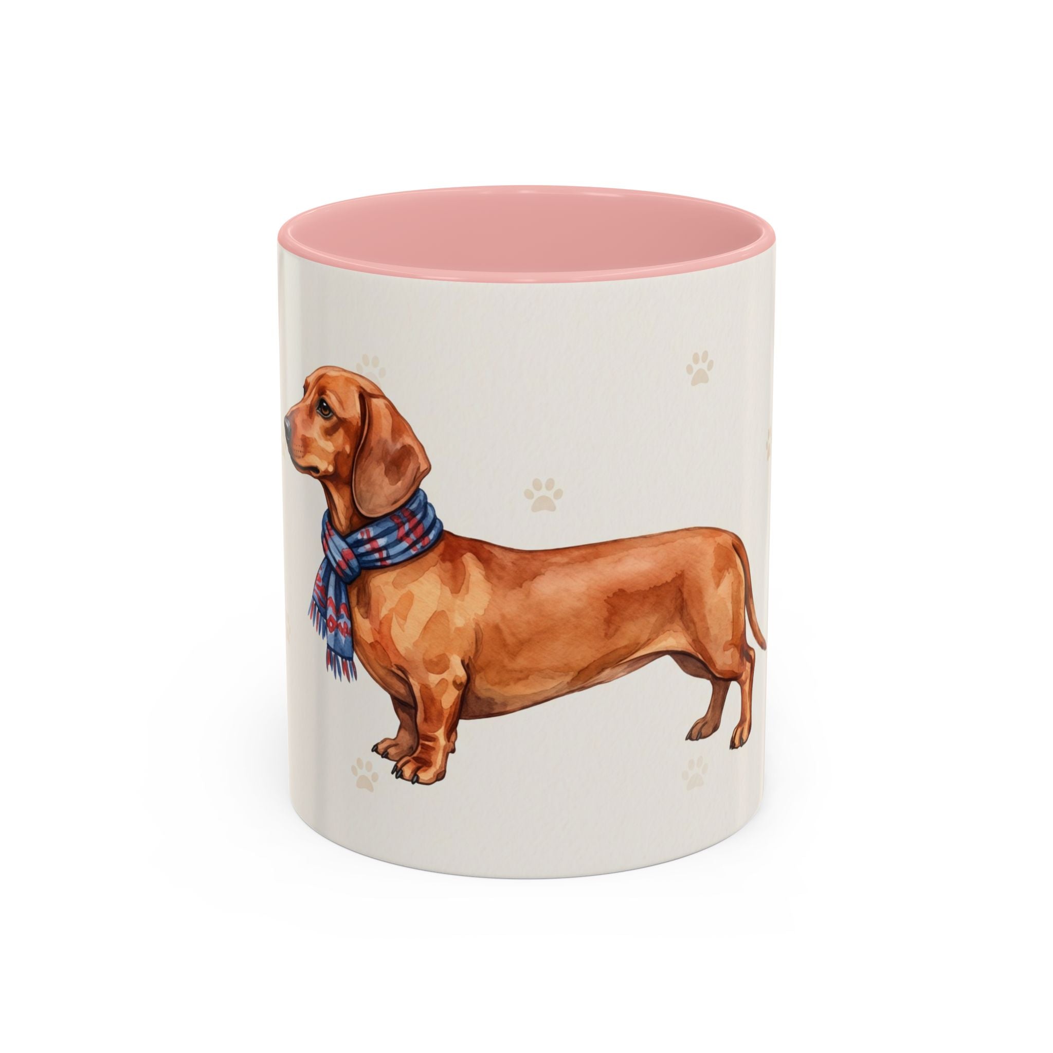 Dachshund Lover Mug – Wiener Dog with Scarf, Cute Watercolor Dachshund Gift Mug