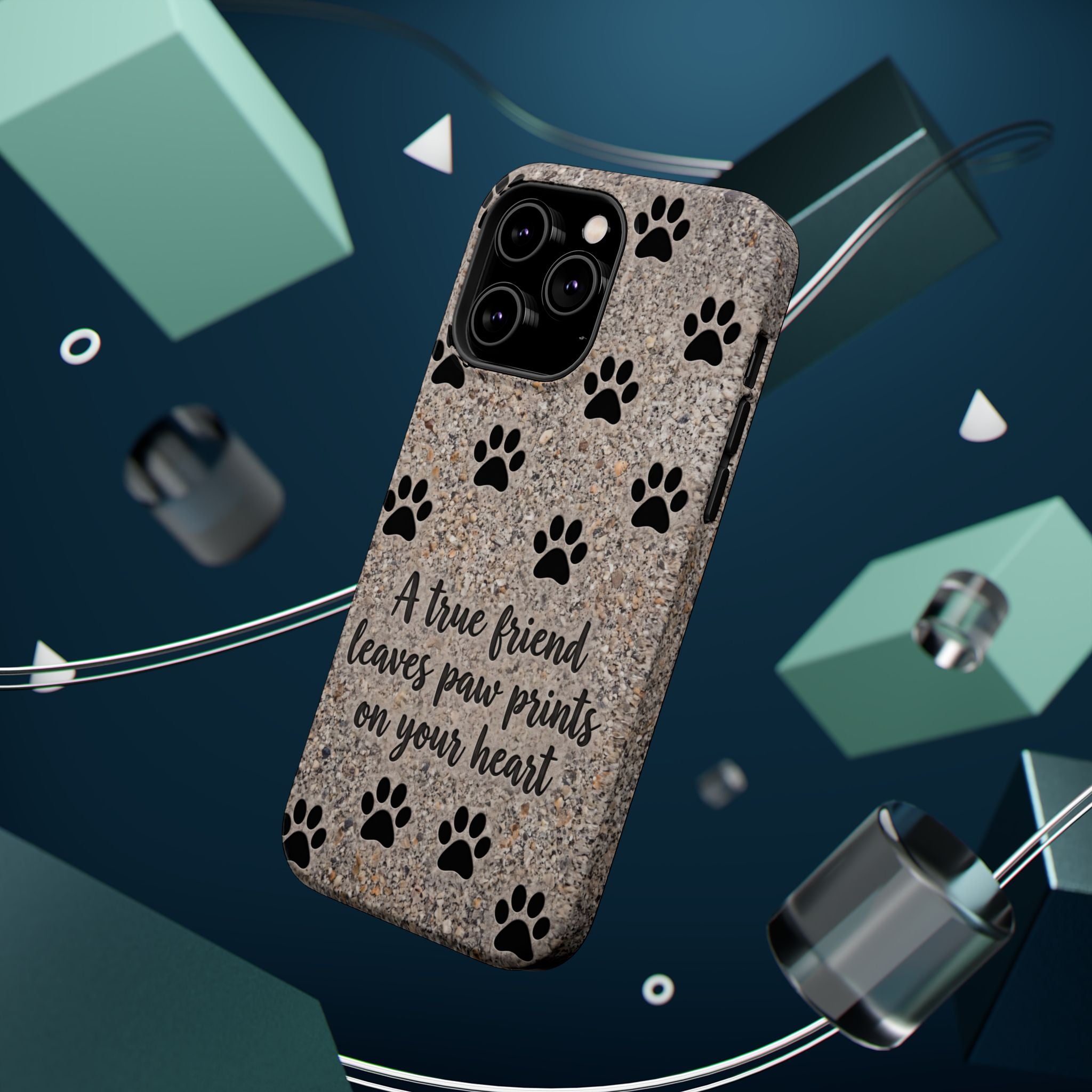A True Friend Leaves Paw Prints Phone Case — Impact-Resistant Wireless Charging Cover