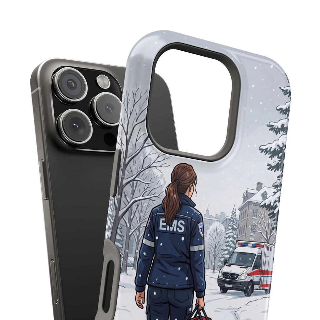 Paramedic/EMT Winter Phone Case — Magnetic Wireless Charging Cover