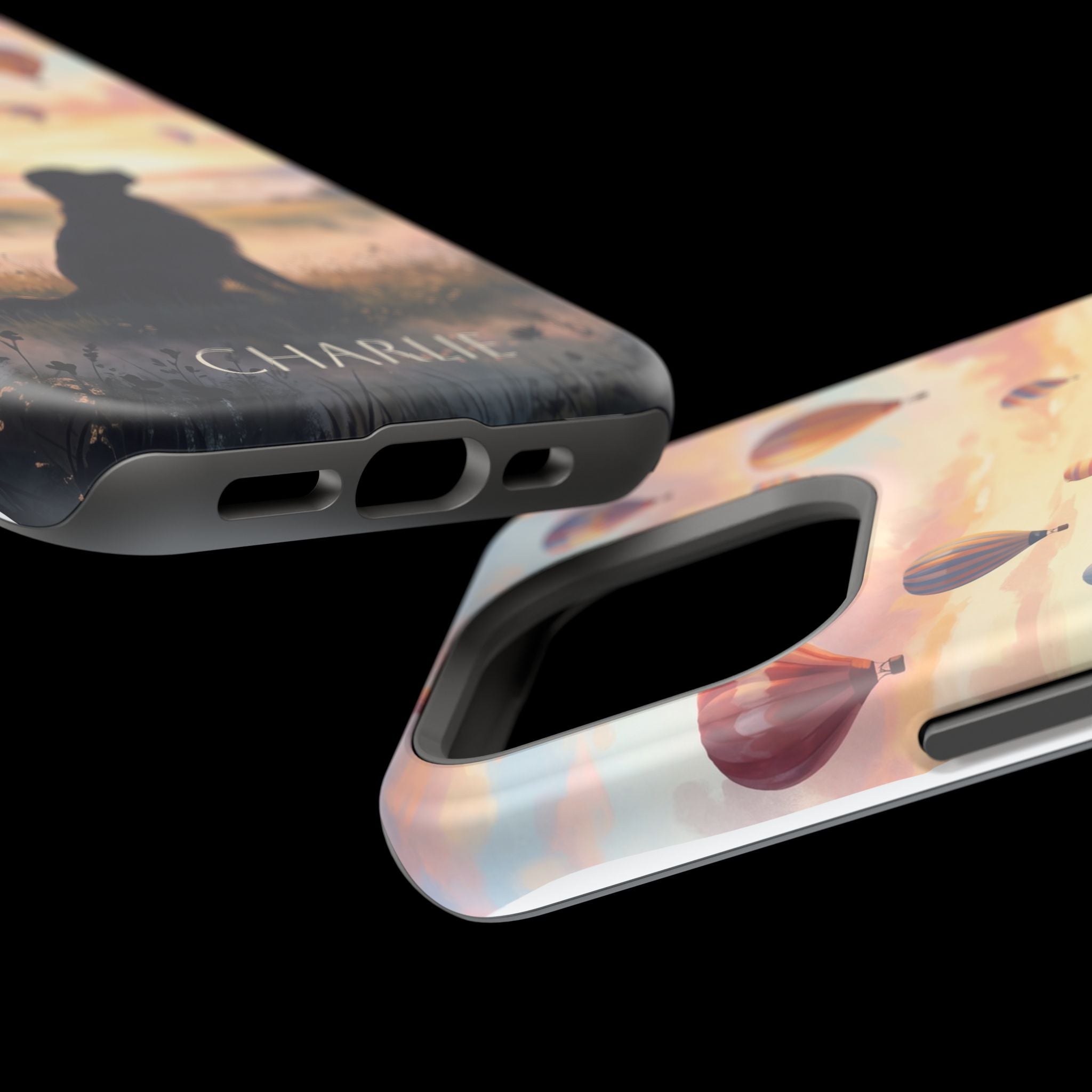 Personalized Golden Retriever Hot Air Balloon Phone Case — Wireless Charging Cover