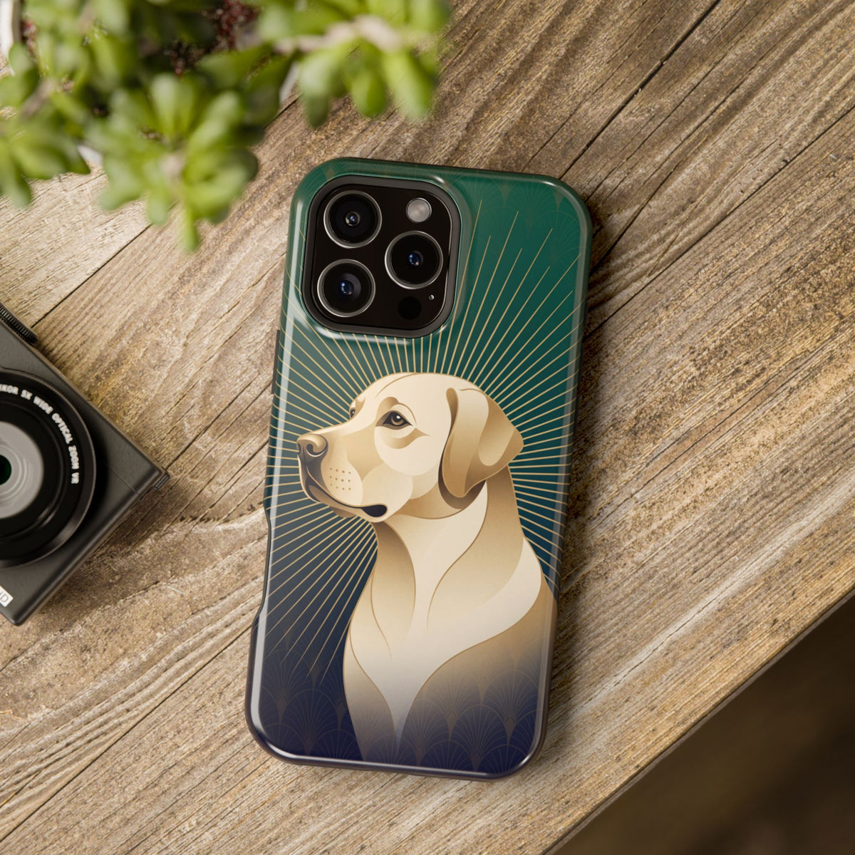 Art Deco Labrador Phone Case — Tough Magnetic Case with Wireless Charging