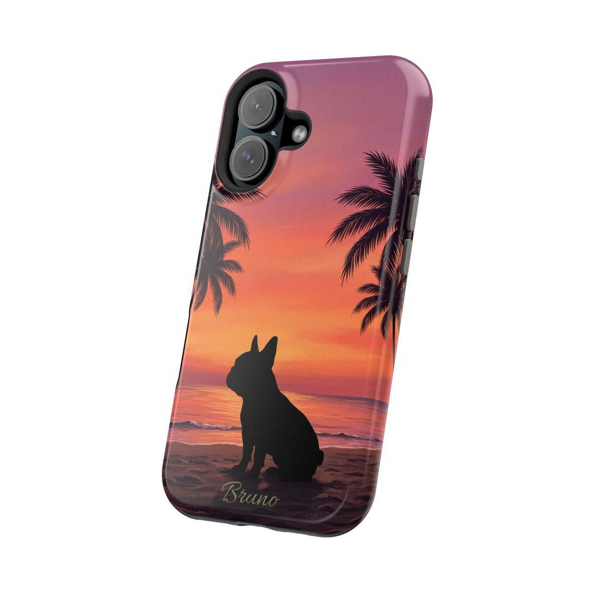 Personalized French Bulldog Tropical Beach Phone Case — Wireless Charging Cover