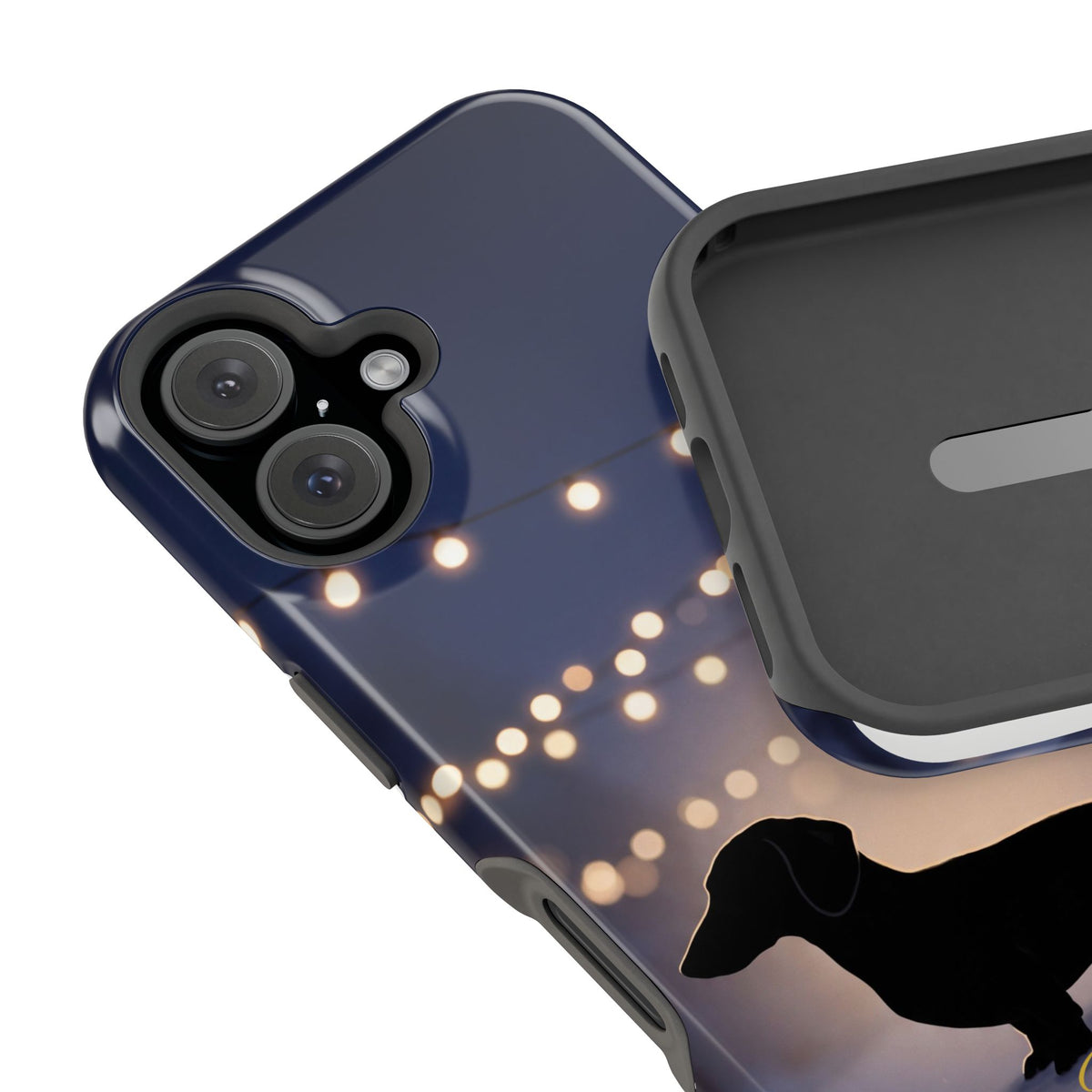 Personalized Dachshund Fairy Lights Phone Case — Wireless Charging Cover