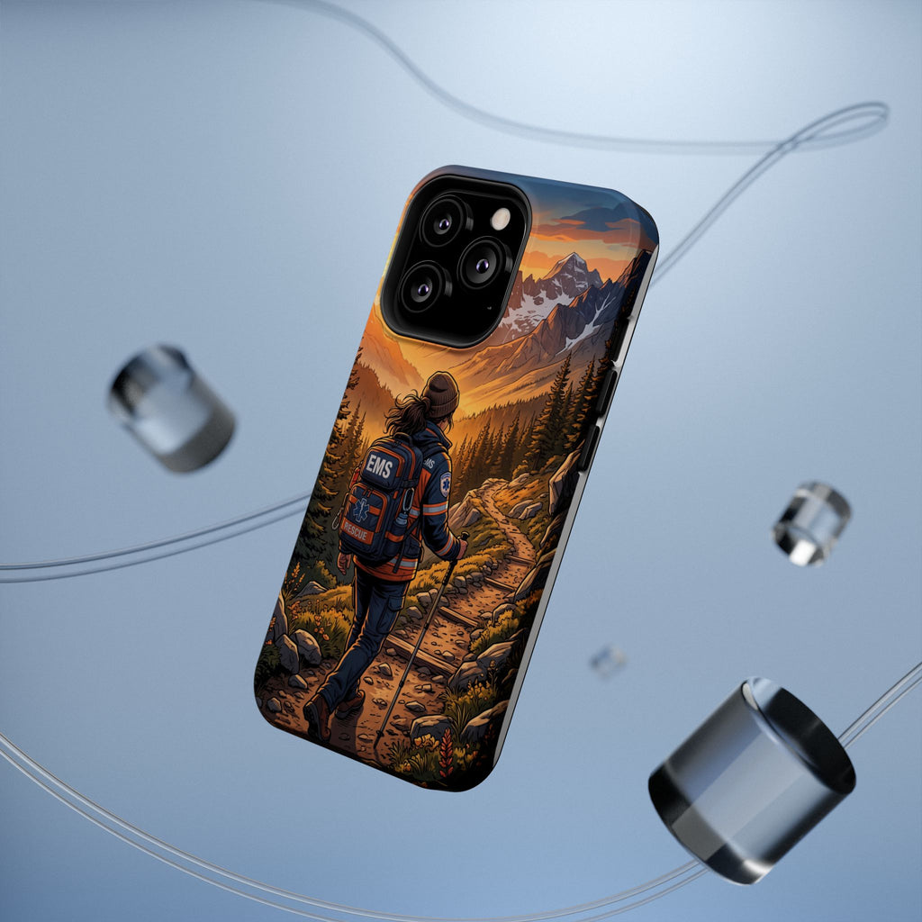 Paramedic/EMT Mountain Phone Case — Magnetic Wireless Charging Cover