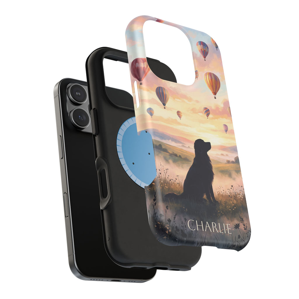Personalized Golden Retriever Hot Air Balloon Phone Case — Wireless Charging Cover